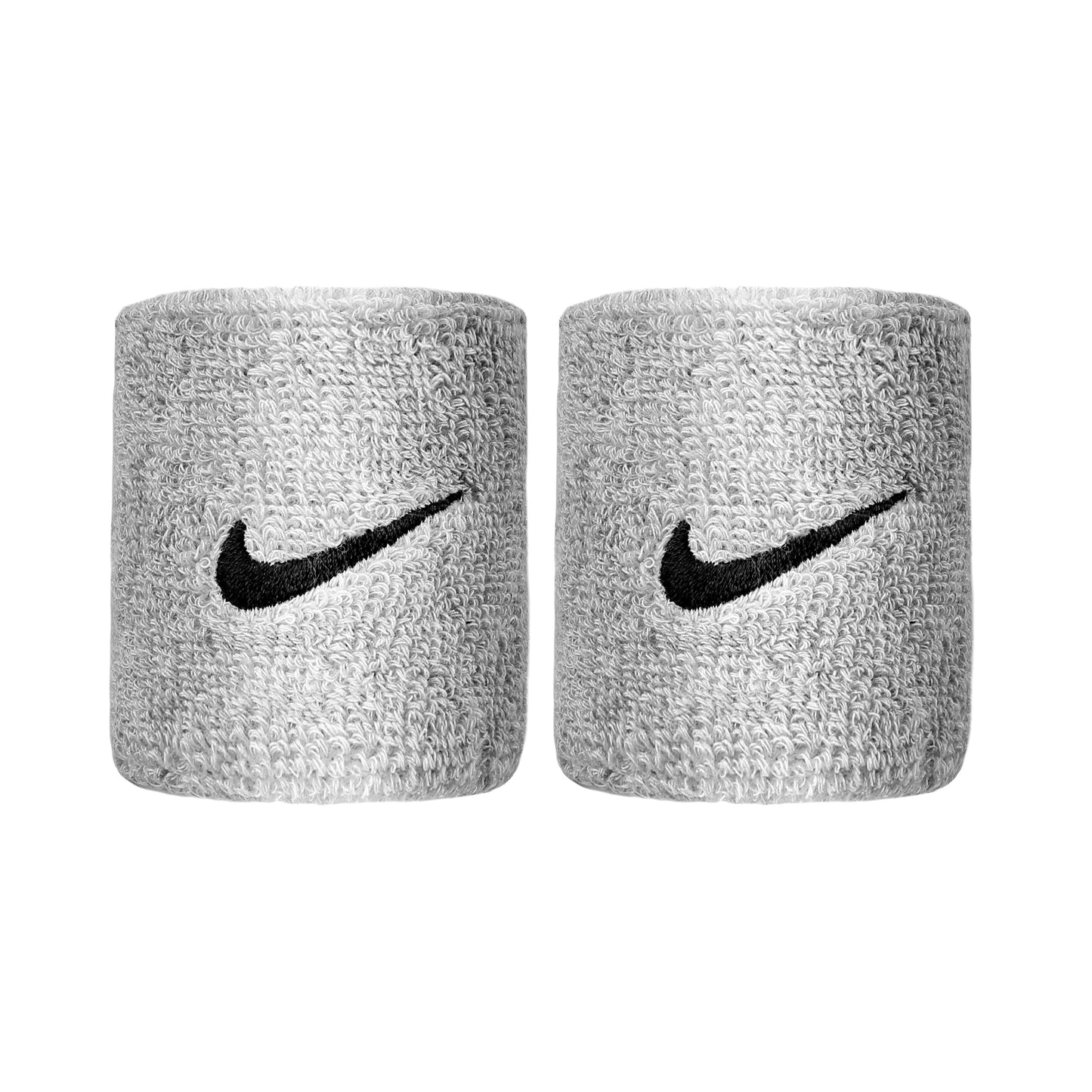 Nike Swoosh Svettband 2-pack kort - ljusgrå, svart Nike Swoosh Svettband 2-pack kort - ljusgrå, svart