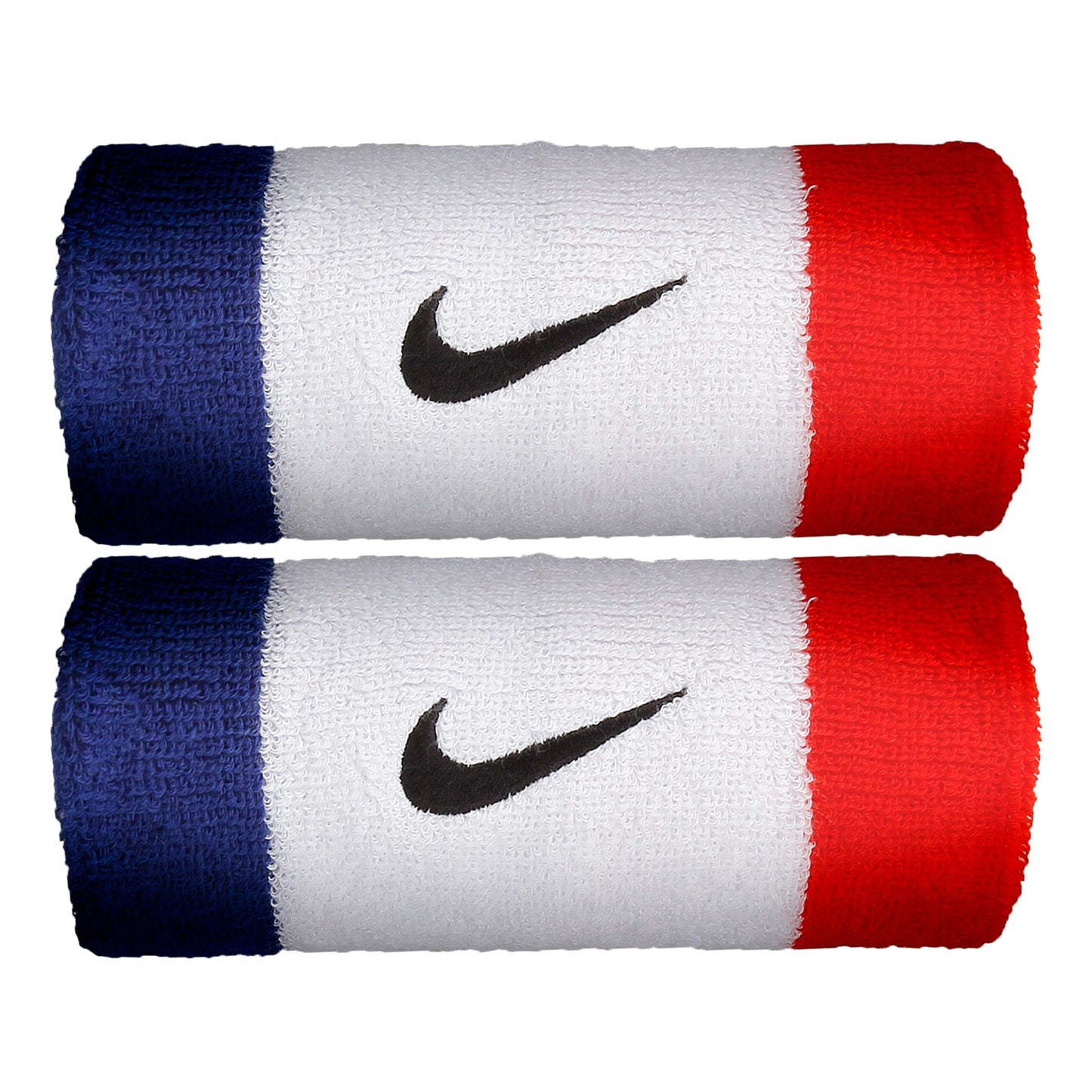 Nike Swoosh Doublewide Svettband 2-pack Unisex - vit, blå Nike Swoosh Doublewide Svettband 2-pack Unisex - vit, blå