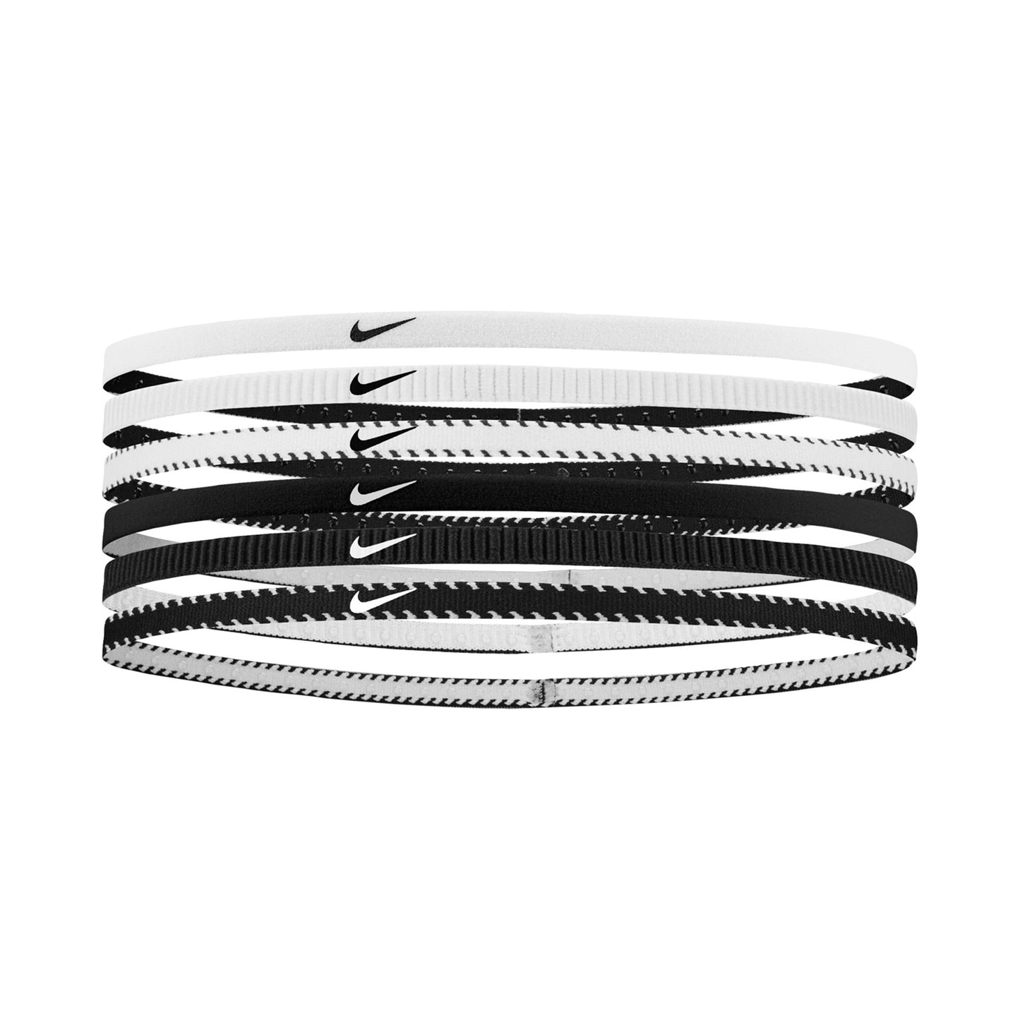 Nike Nike Flex Classic Slim Hårband 6-pack-Vit,Svart Nike Nike Flex Classic Slim Hårband 6-pack-Vit,Svart