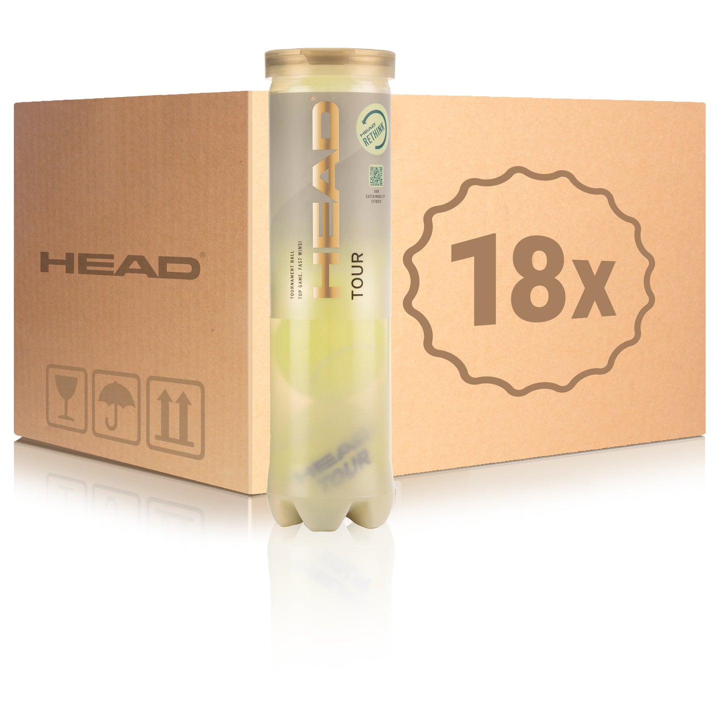 HEAD 18x 4-pack rör Tour I kartong HEAD 18x 4-pack rör Tour I kartong