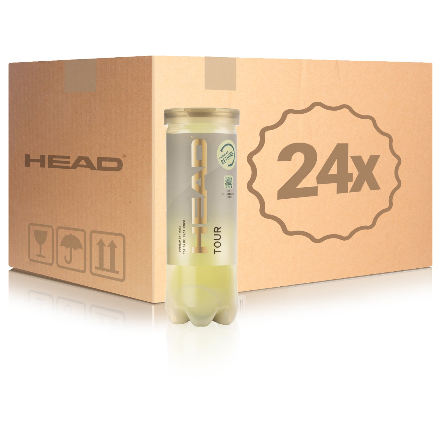 HEAD 24x 3-pack rör Tour I kartong HEAD 24x 3-pack rör Tour I kartong