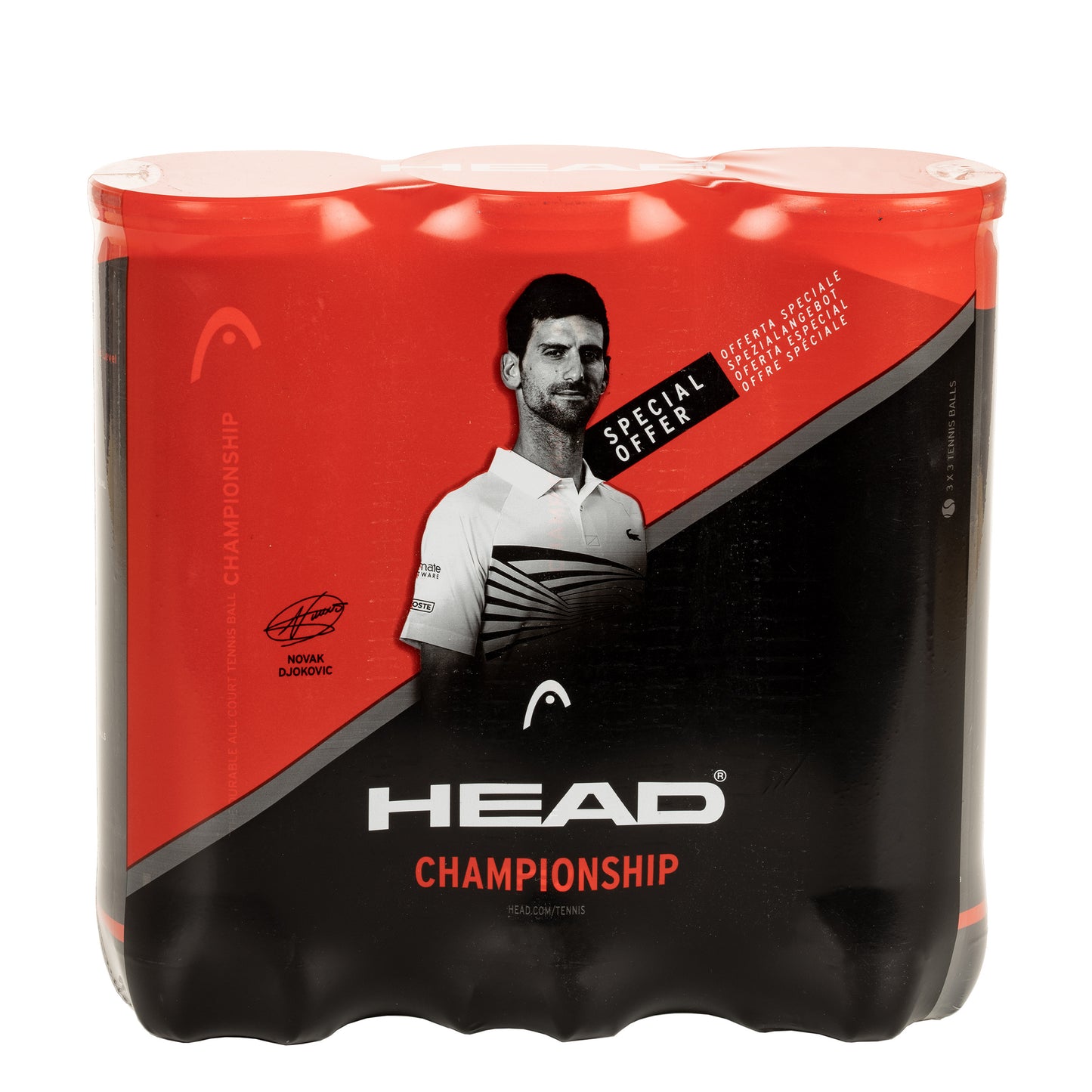 HEAD 3x Championship Novak 3-pack Rör HEAD 3x Championship Novak 3-pack Rör