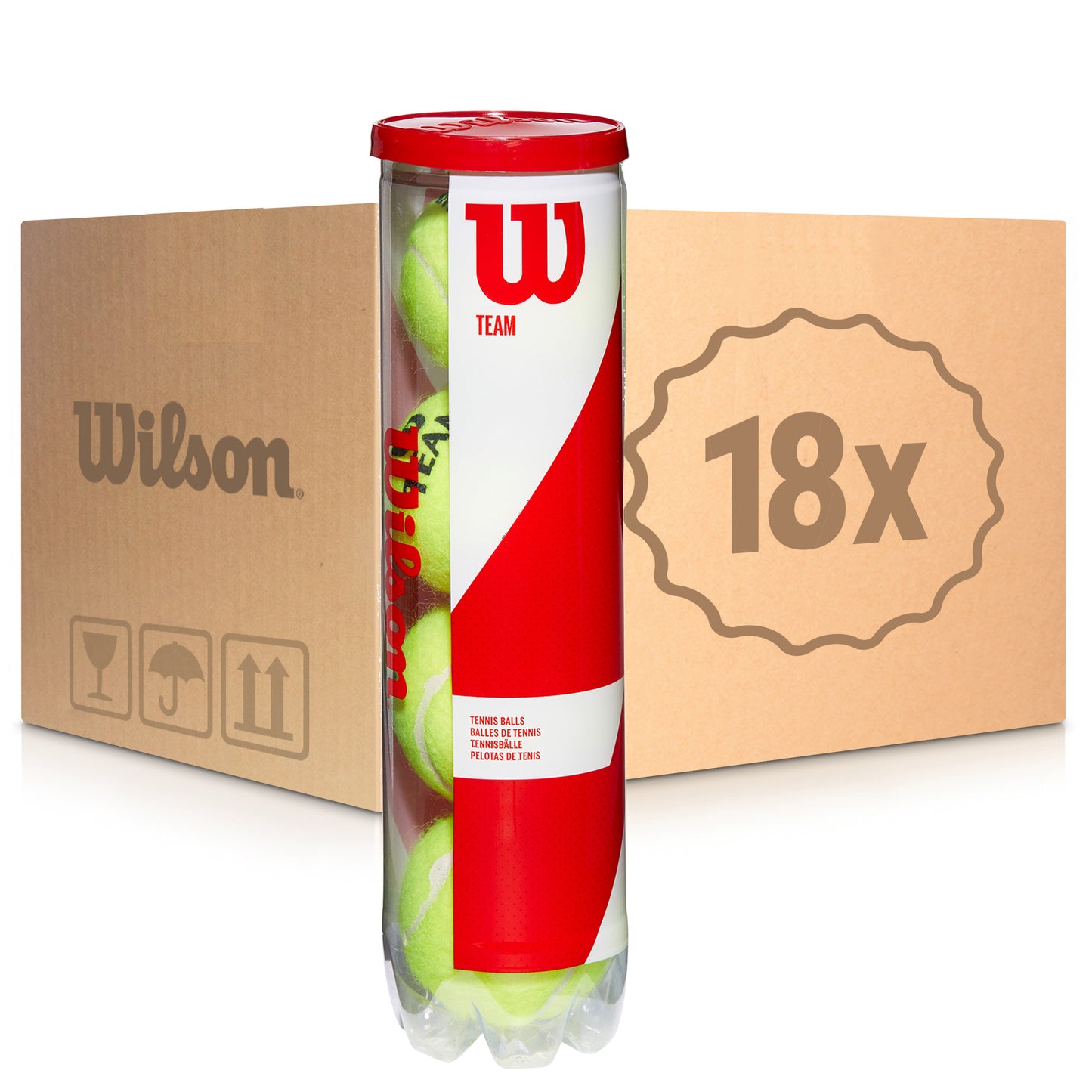 Wilson 18x 4-pack rör Team W Practice I kartong Wilson 18x 4-pack rör Team W Practice I kartong