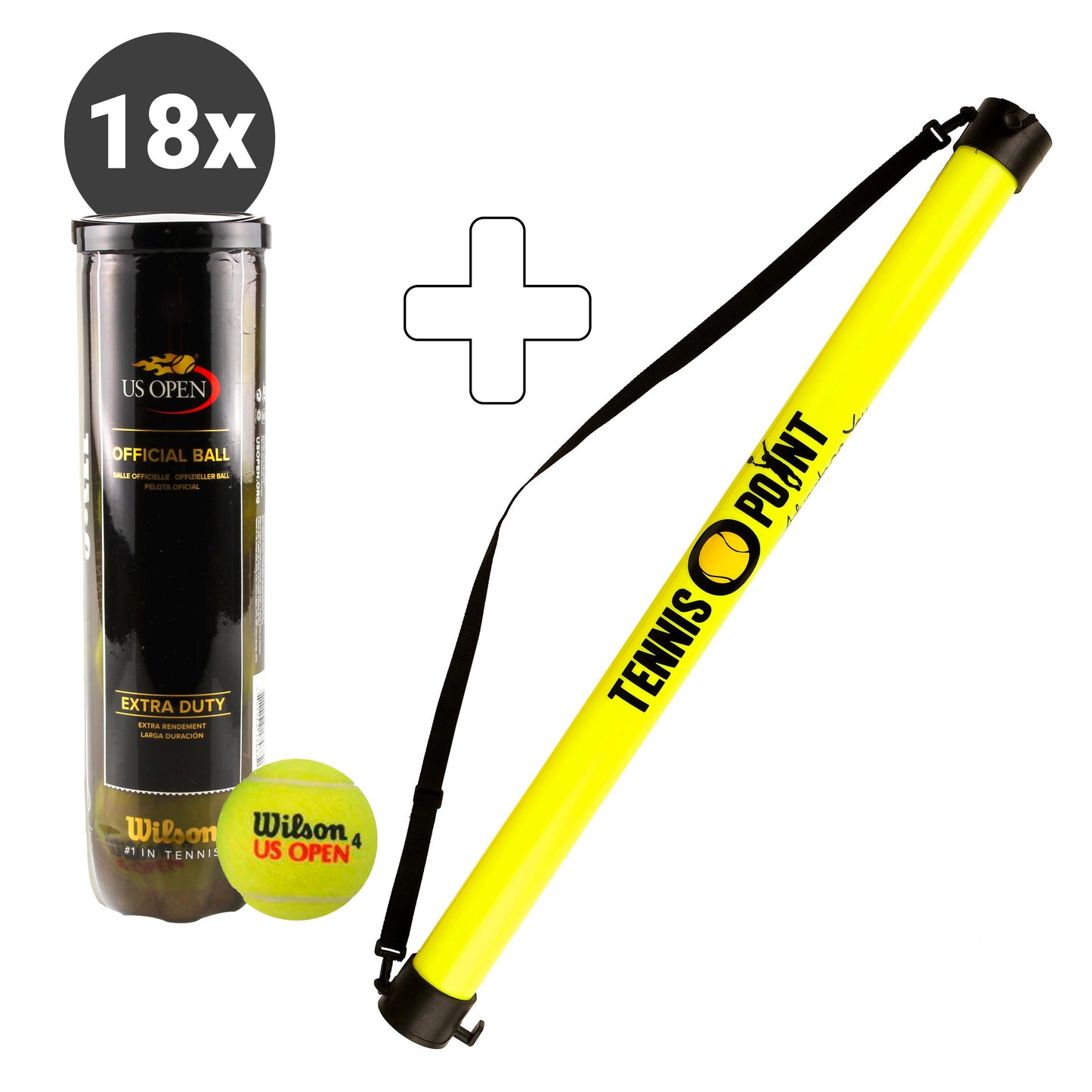 Wilson 18x 4-pack rör US Open Plus bollsamlarrör Wilson 18x 4-pack rör US Open Plus bollsamlarrör
