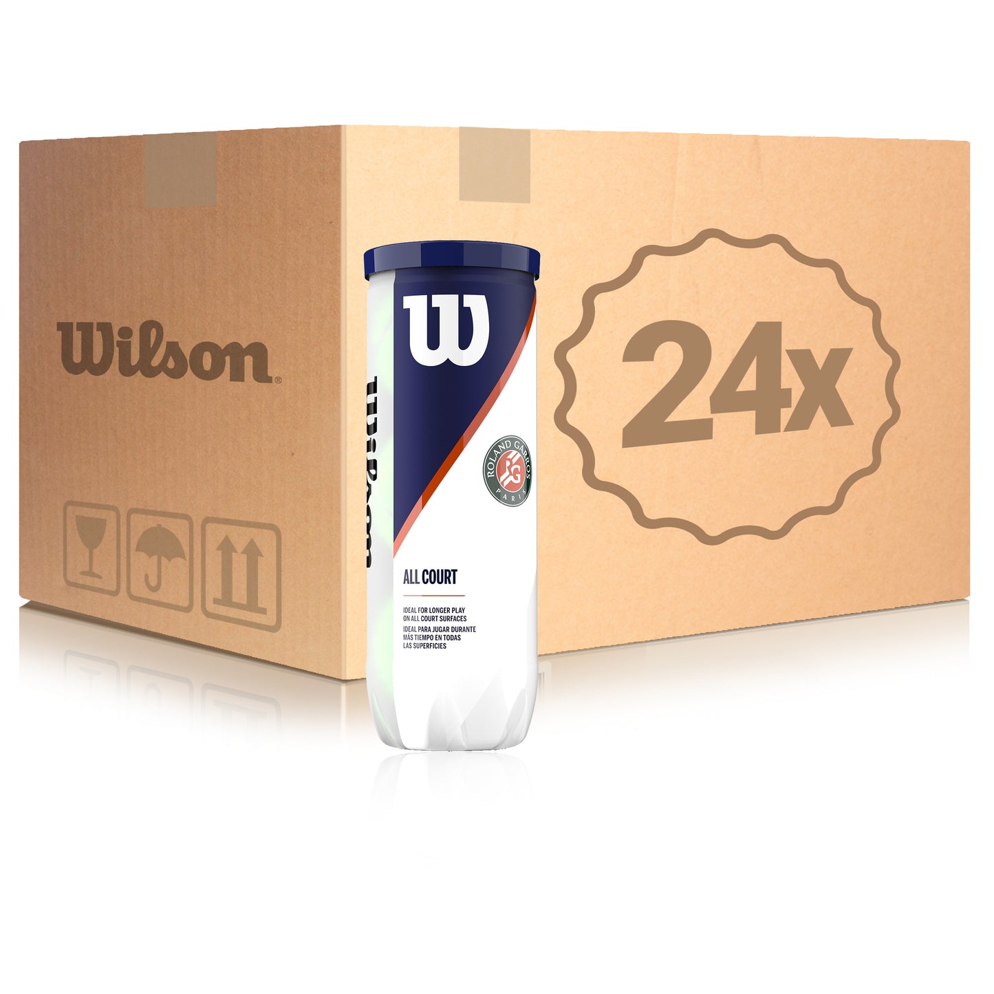 Wilson 24x 3-pack rör Roland Garros All Court 3er I kartong Wilson 24x 3-pack rör Roland Garros All Court 3er I kartong
