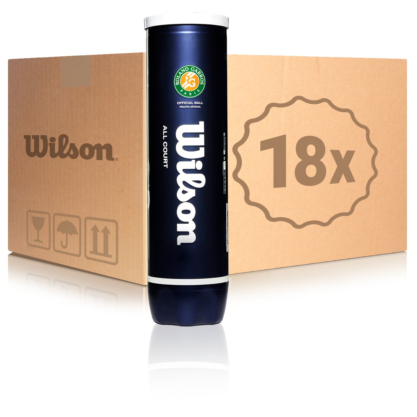 Wilson 18x 4-pack rör Roland Garros All Court I kartong Wilson 18x 4-pack rör Roland Garros All Court I kartong