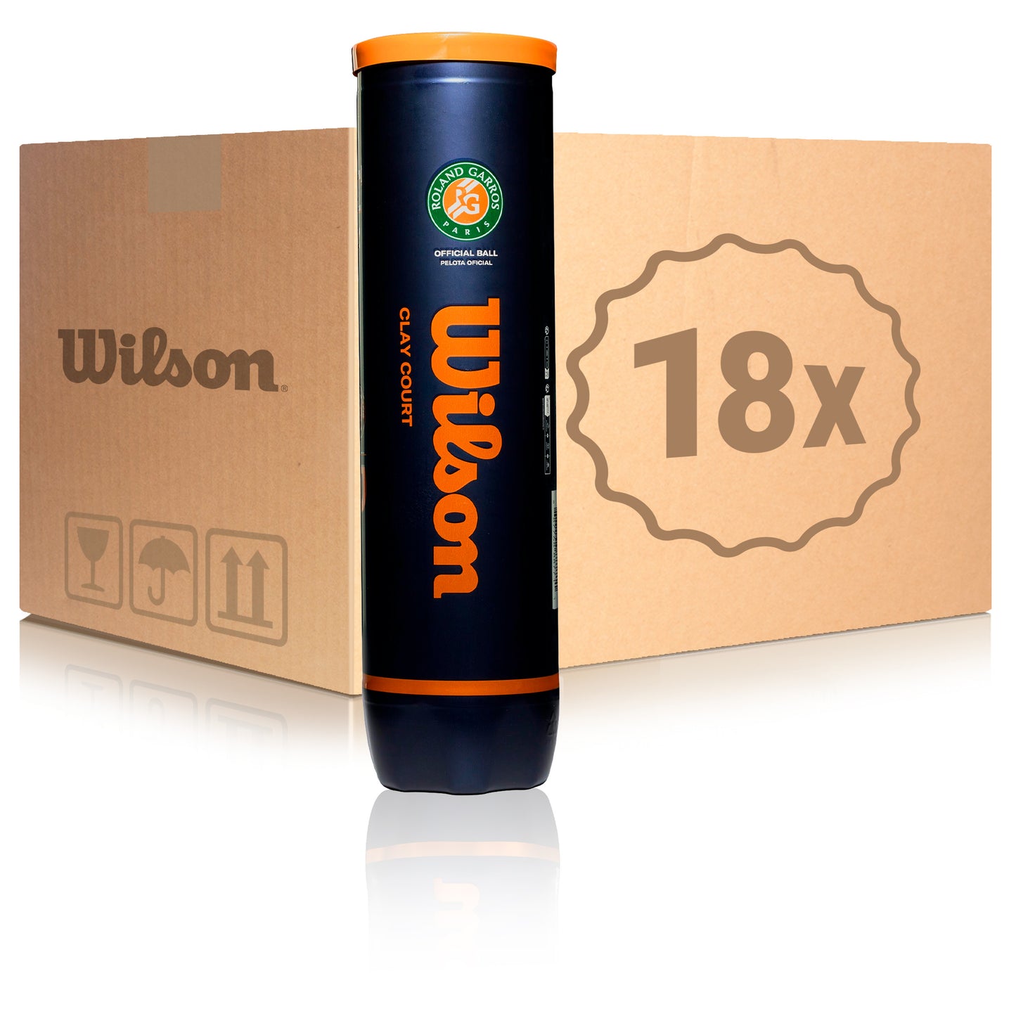 Wilson 18x 4-pack rör Roland Garros Official I kartong Wilson 18x 4-pack rör Roland Garros Official I kartong