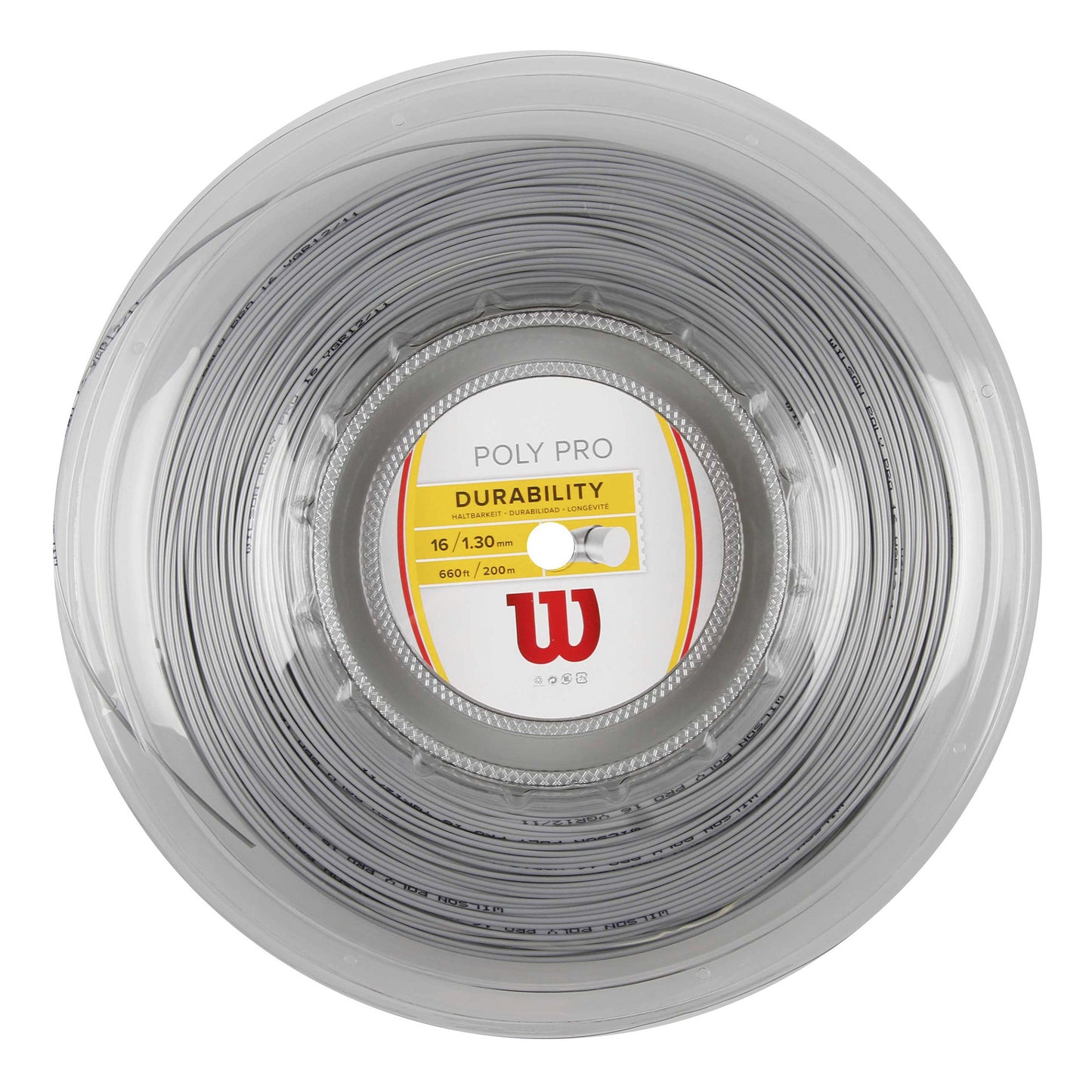 Wilson Poly Pro Strängrulle 200m-Silver Wilson Poly Pro Strängrulle 200m-Silver