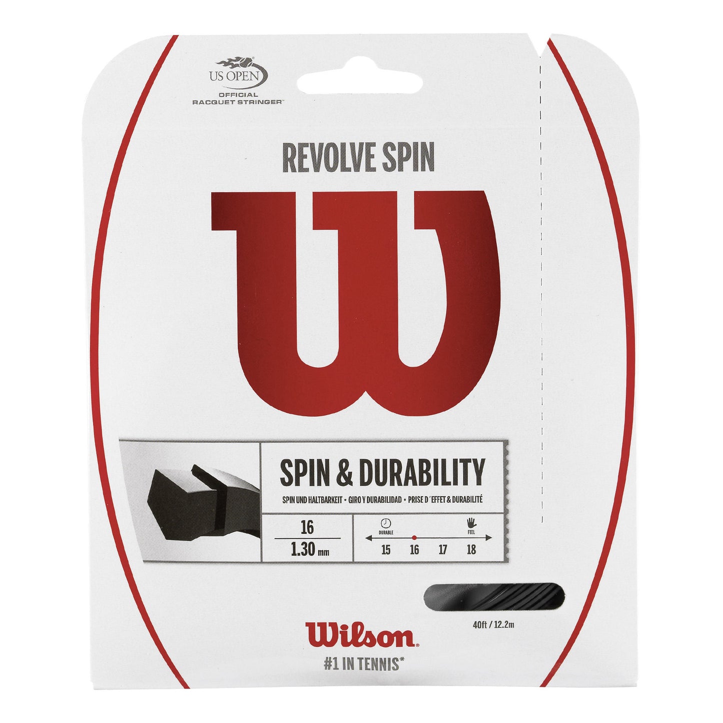 Wilson Revolve Spin Strängset 12,2m-Svart Wilson Revolve Spin Strängset 12,2m-Svart