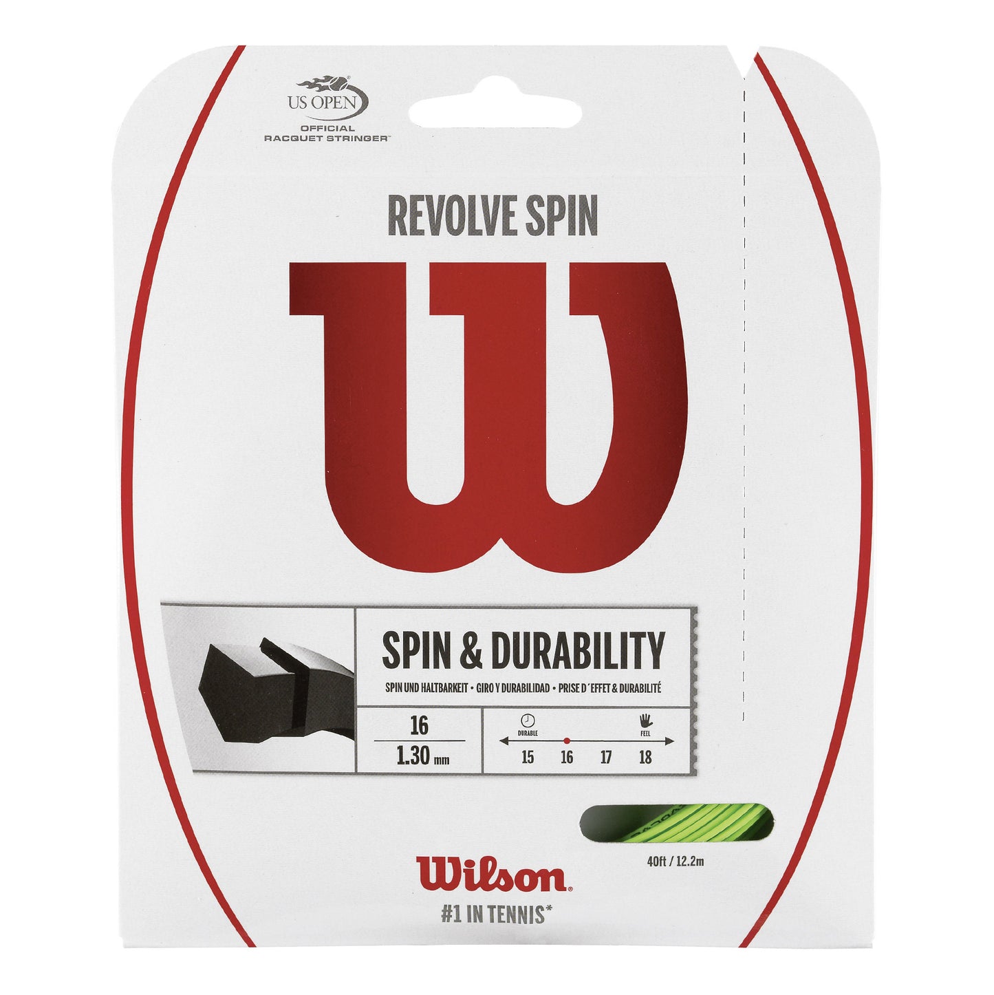 Wilson Revolve Spin Strängset 12,2m-Grön Wilson Revolve Spin Strängset 12,2m-Grön