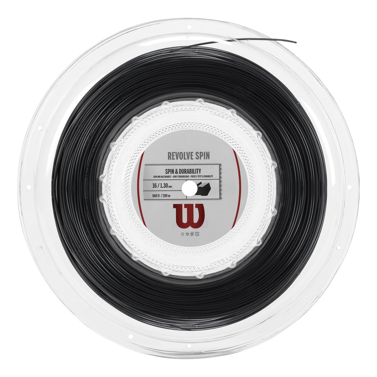 Wilson Revolve Spin Strängrulle 200m-Svart Wilson Revolve Spin Strängrulle 200m-Svart
