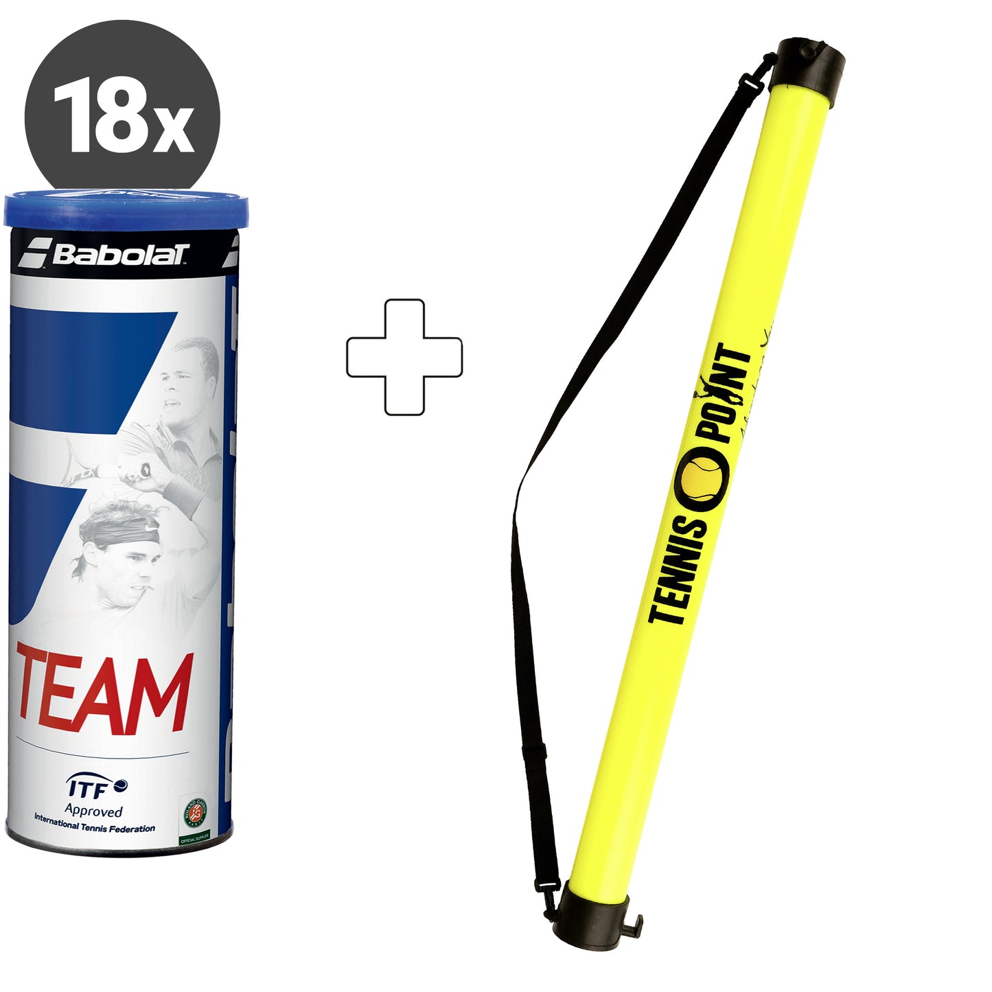 Babolat 18x 4-pack rör Team Plus bollsamlarrör Babolat 18x 4-pack rör Team Plus bollsamlarrör