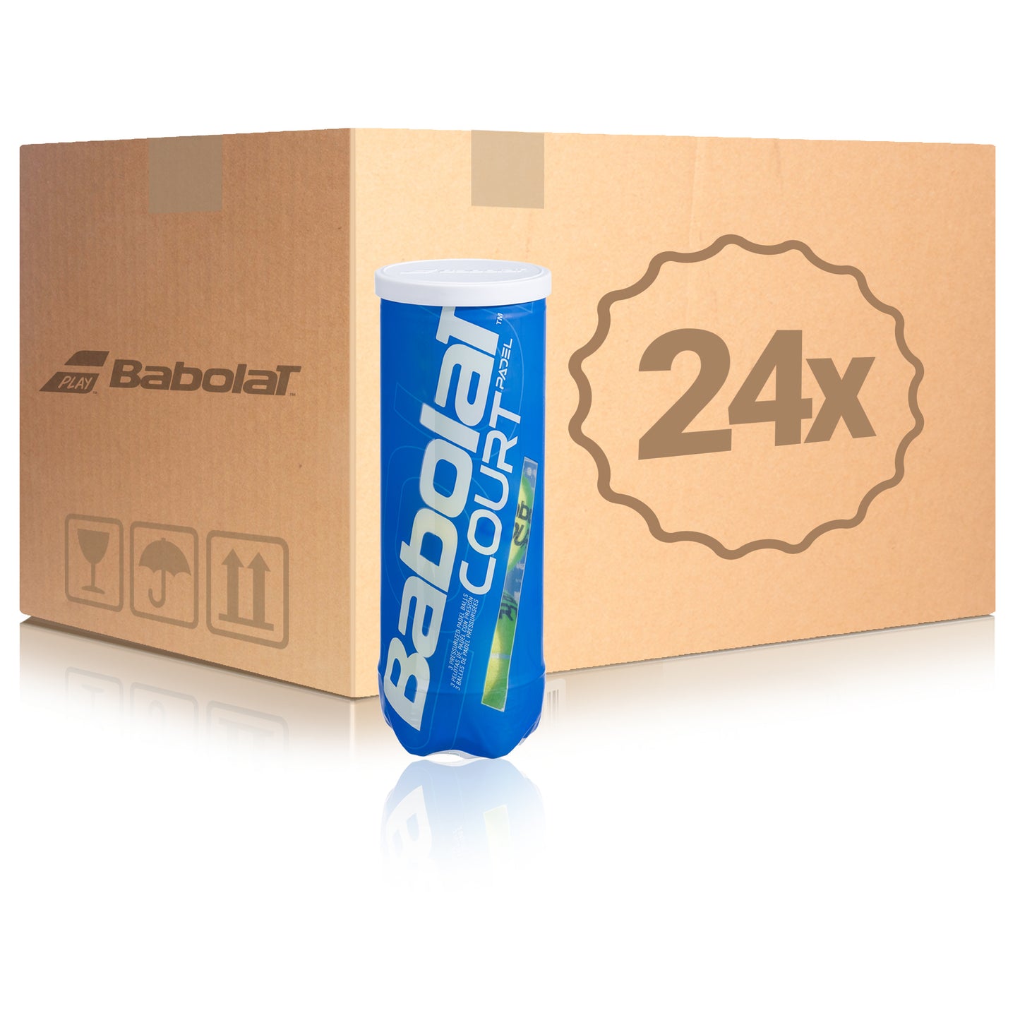 Babolat 24x 3-pack rör Court Padel X3 I kartong Babolat 24x 3-pack rör Court Padel X3 I kartong