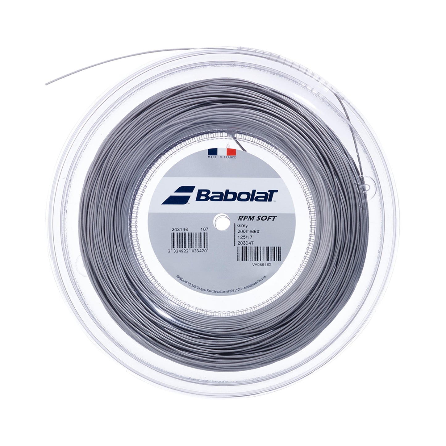 Babolat RPM Soft Strängrulle 200m-Grå Babolat RPM Soft Strängrulle 200m-Grå
