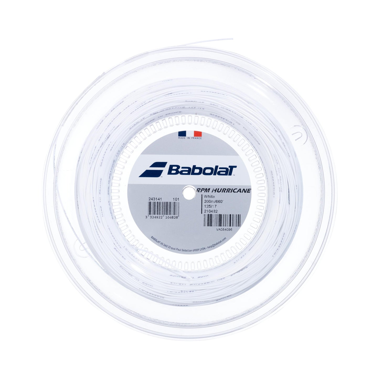 Babolat RPM Hurricane Strängrulle 200m-Vit Babolat RPM Hurricane Strängrulle 200m-Vit