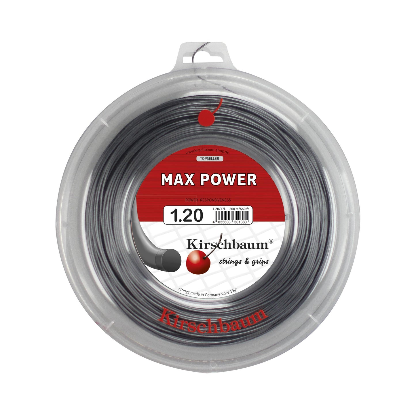 Kirschbaum Max Power Strängrulle 200m-Antracit Kirschbaum Max Power Strängrulle 200m-Antracit
