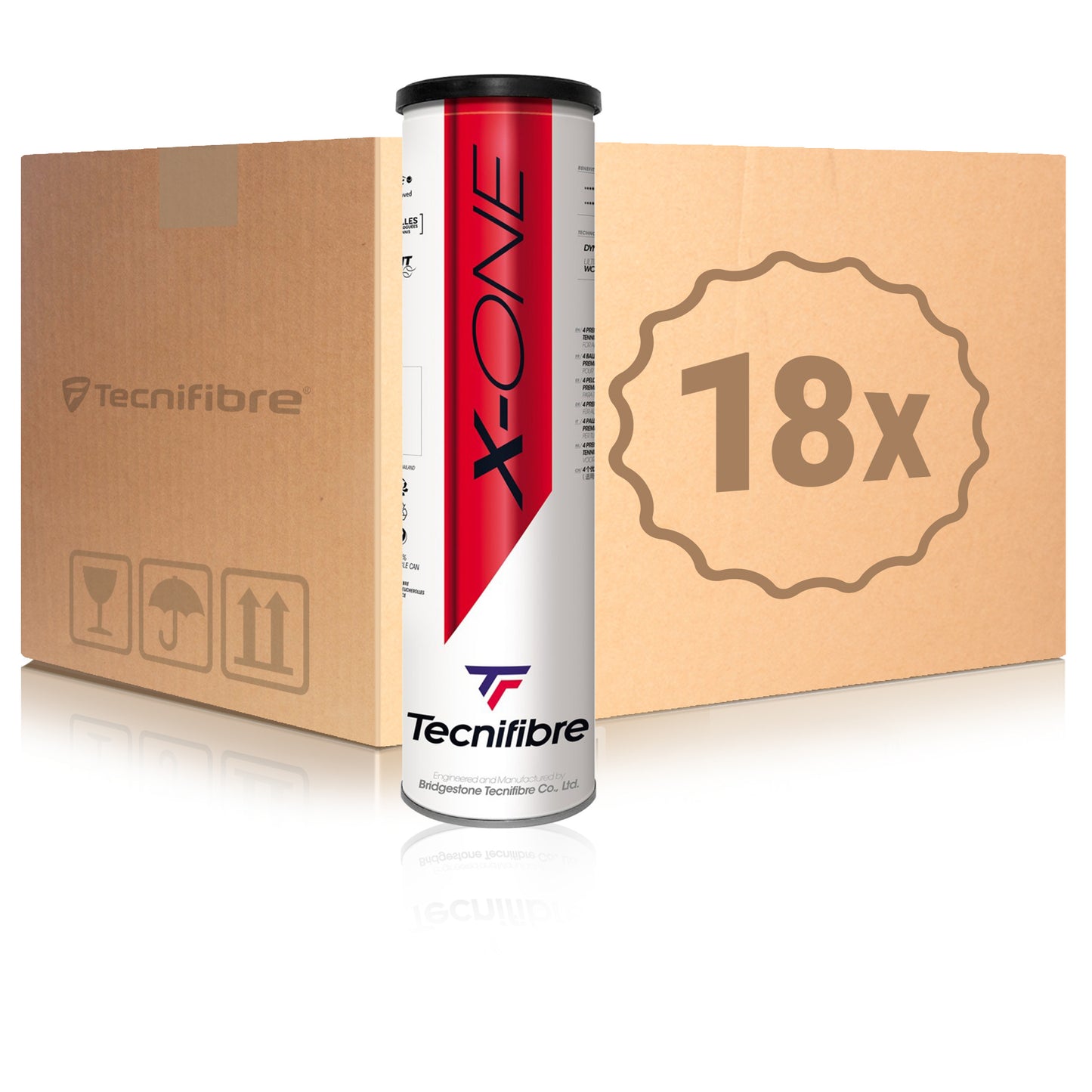 Tecnifibre 18x 4-pack rör X-One I kartong Tecnifibre 18x 4-pack rör X-One I kartong