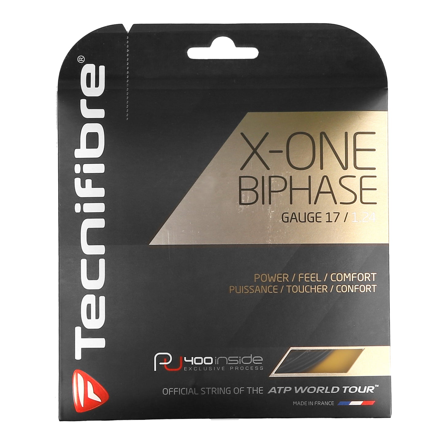 Tecnifibre X-One Biphase Strängset 12,2m-Svart Tecnifibre X-One Biphase Strängset 12,2m-Svart