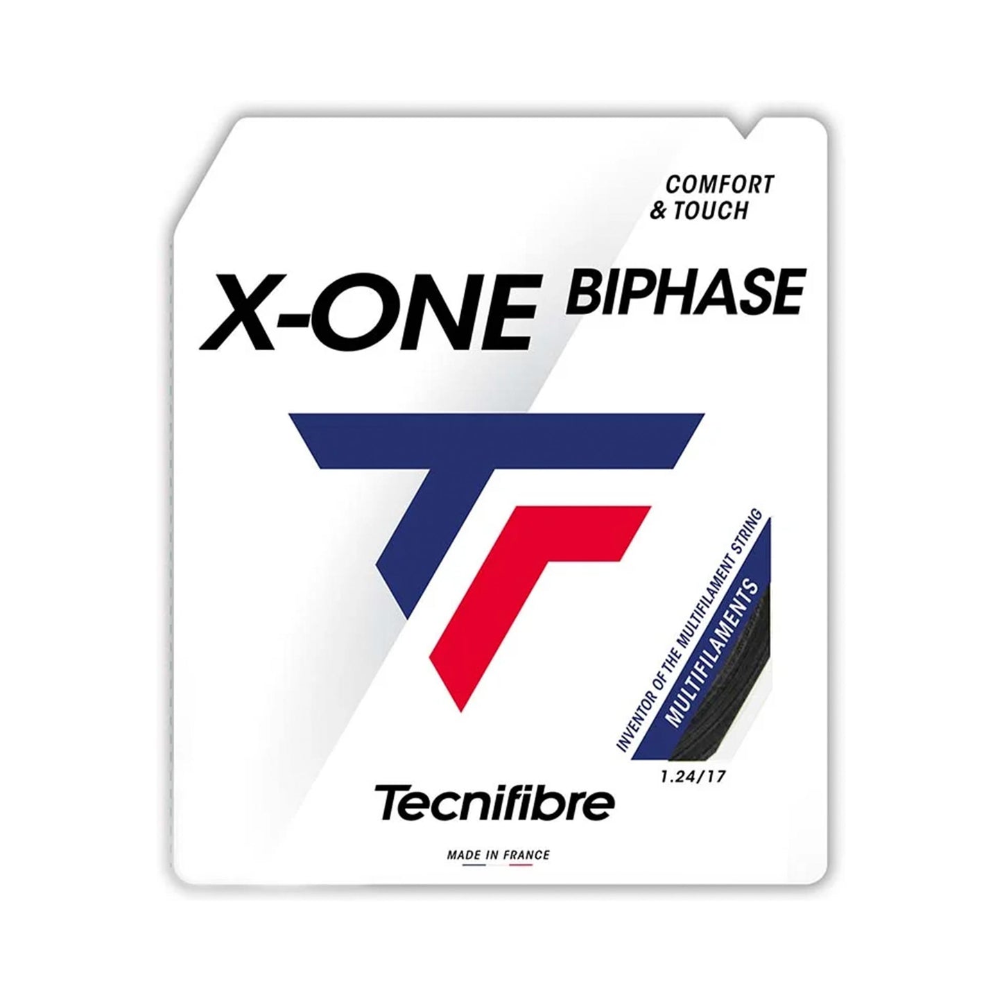 Tecnifibre X-One Biphase Strängset 12,2m-Svart Tecnifibre X-One Biphase Strängset 12,2m-Svart