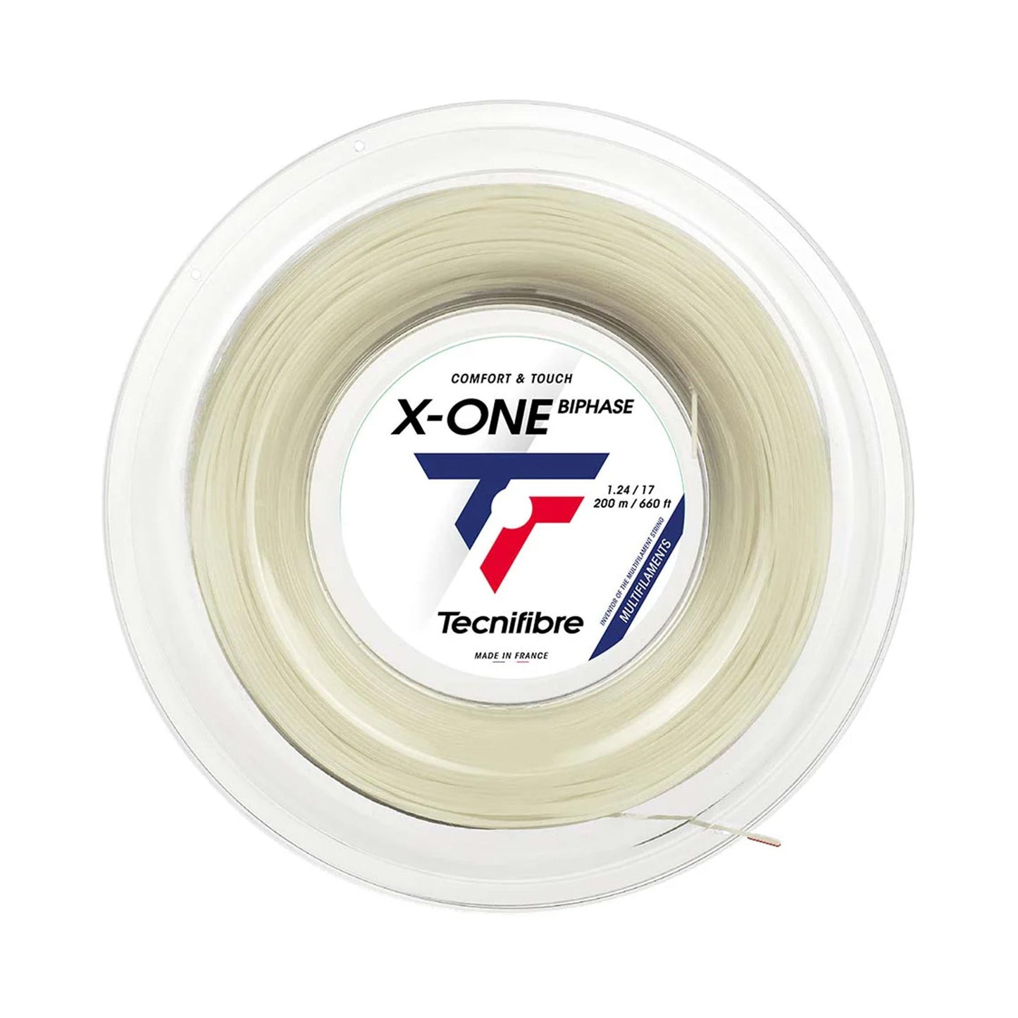 Tecnifibre X-One Biphase 200m Strängrulle-Naturfärger Tecnifibre X-One Biphase 200m Strängrulle-Naturfärger