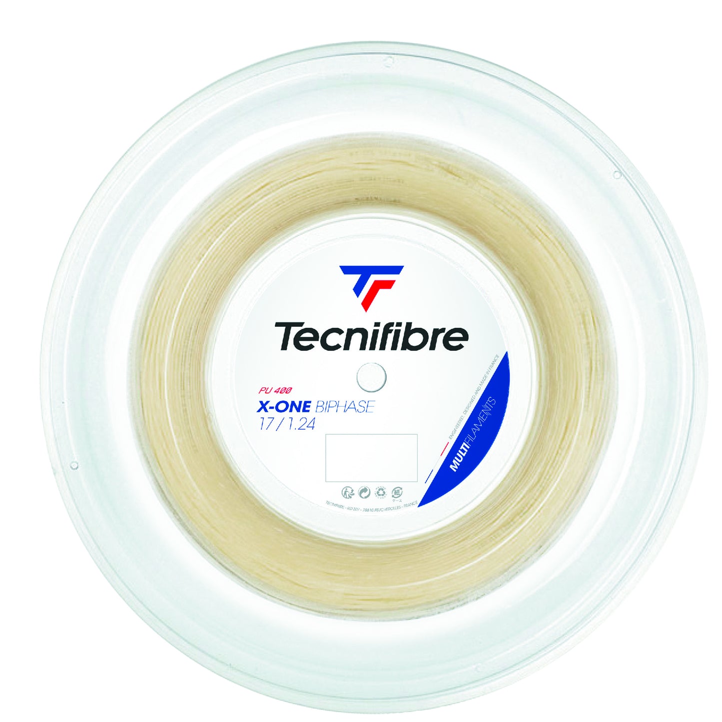 Tecnifibre X-One Biphase 200m Strängrulle-Naturfärger Tecnifibre X-One Biphase 200m Strängrulle-Naturfärger