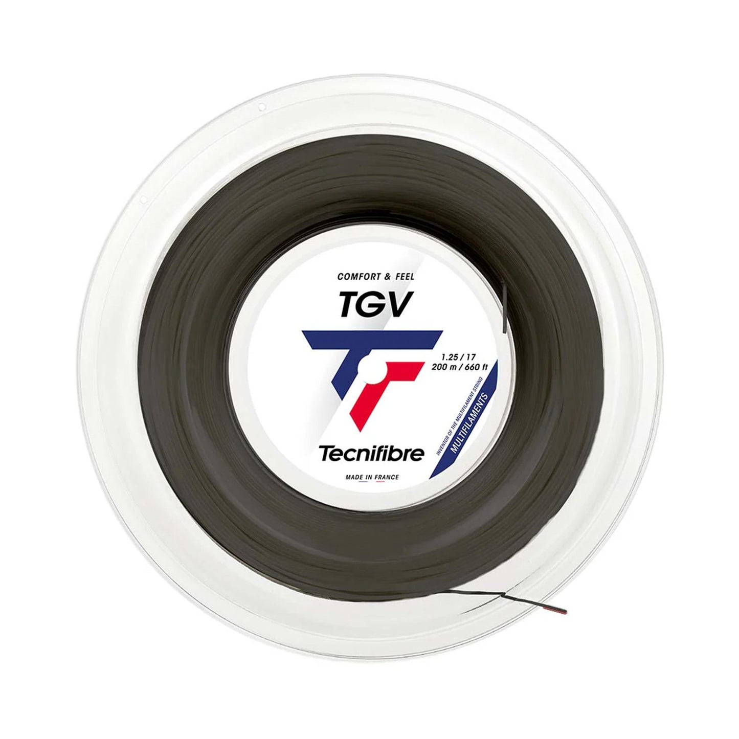 Tecnifibre TGV 200m Strängrulle-Svart Tecnifibre TGV 200m Strängrulle-Svart