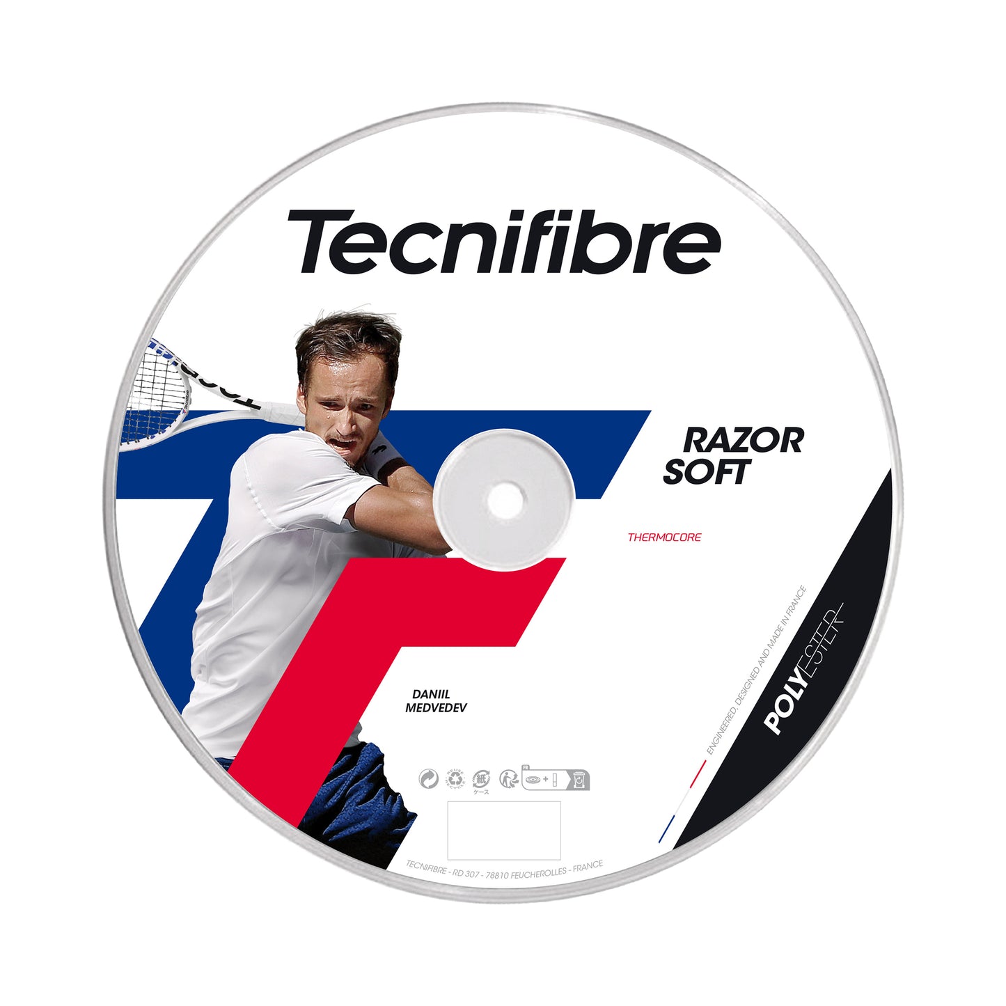 Tecnifibre Razor Soft 200m Strängrulle-Grå Tecnifibre Razor Soft 200m Strängrulle-Grå