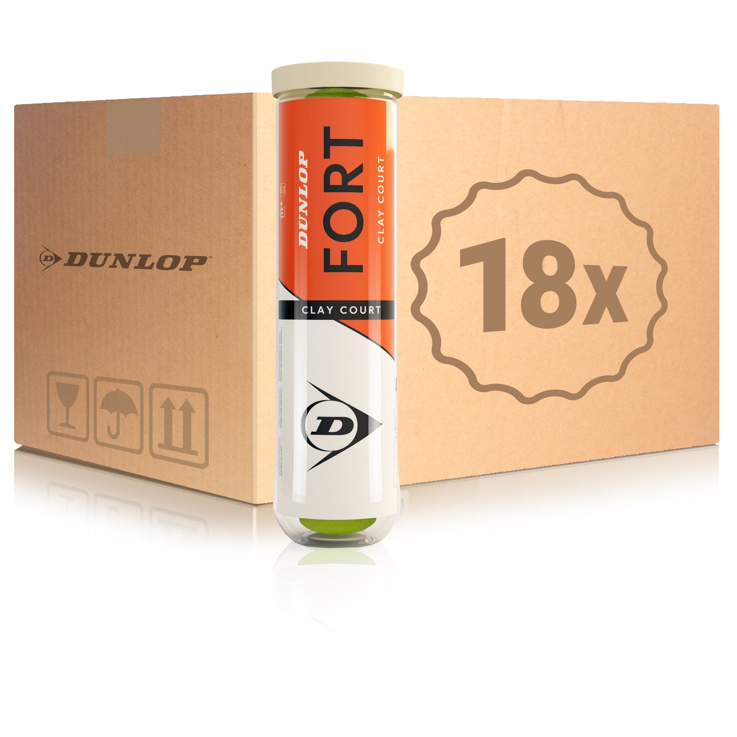 Dunlop 18x 4-pack rör Fort Clay Court Dunlop 18x 4-pack rör Fort Clay Court