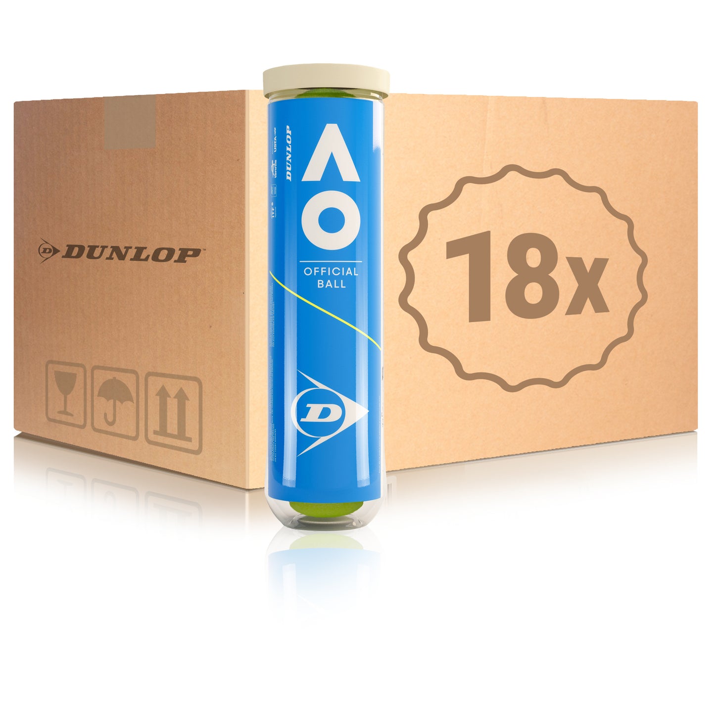 Dunlop 18x 4-pack rör Australian Open Dunlop 18x 4-pack rör Australian Open