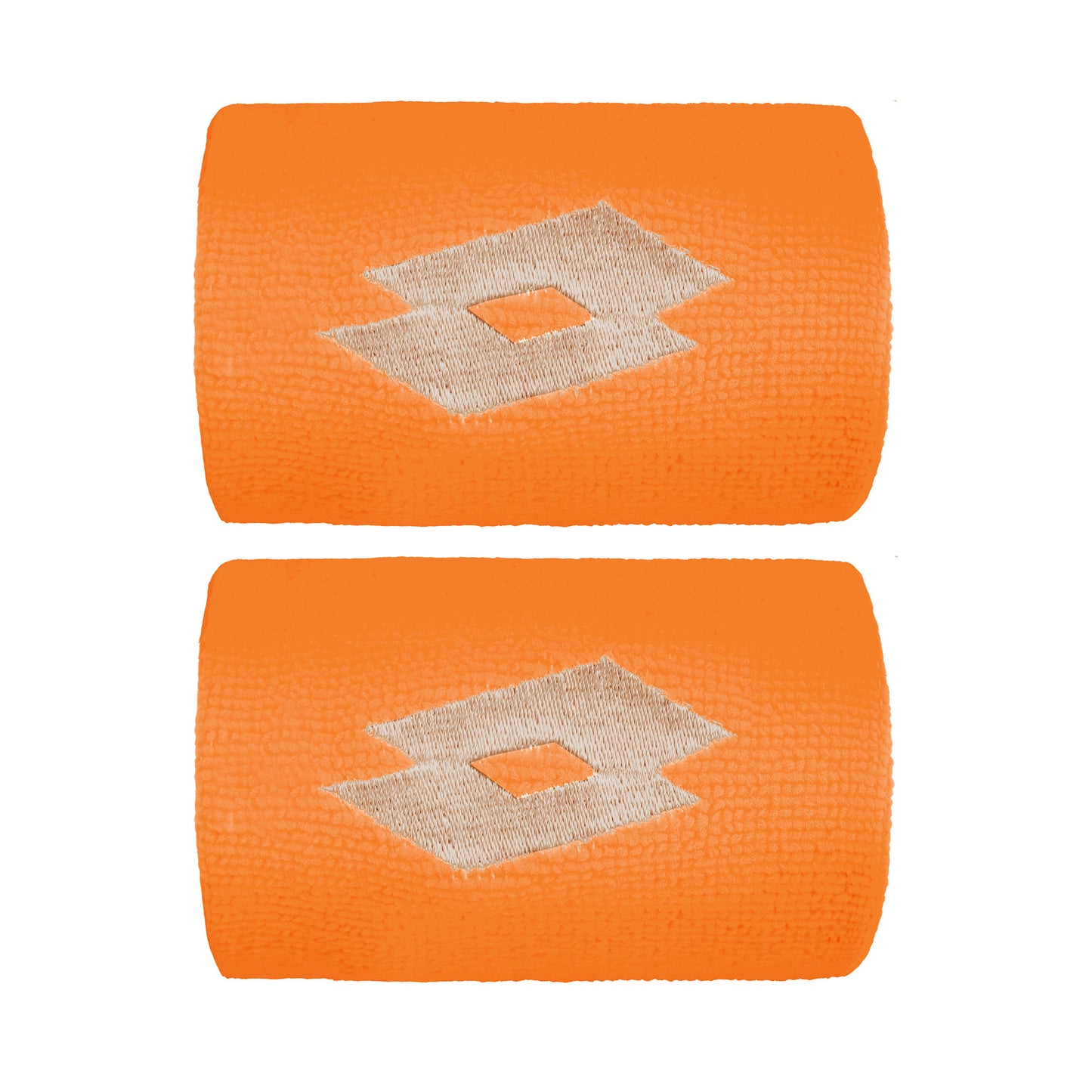 Lotto Svettband 2-pack kort - orange, creme Lotto Svettband 2-pack kort - orange, creme