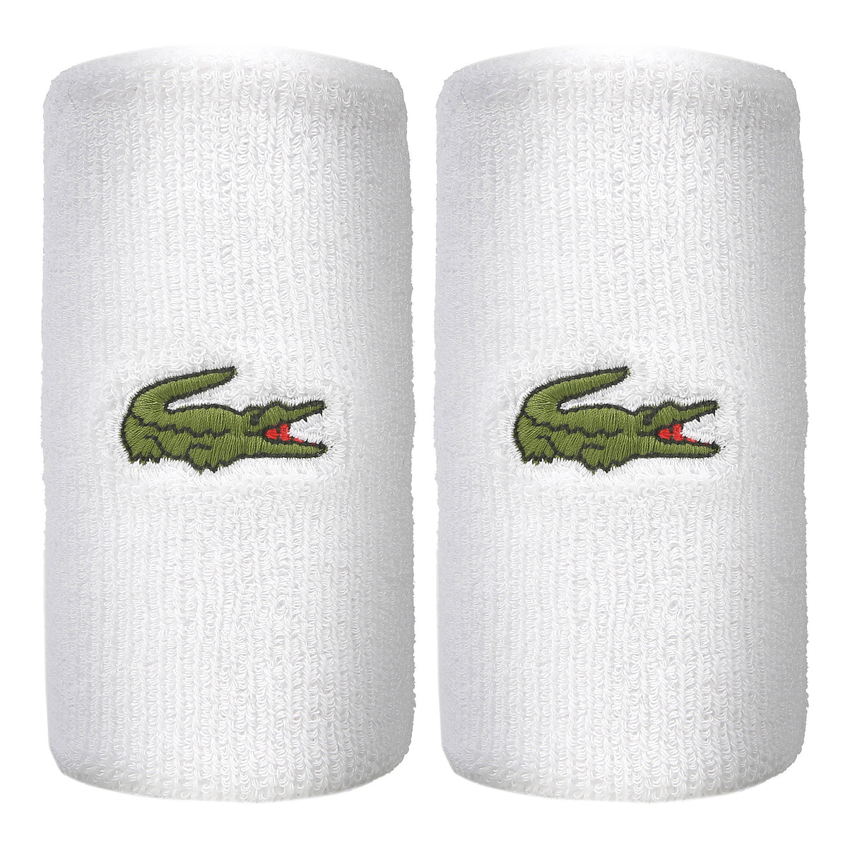Lacoste Svettband 2-pack lång - vit, grön Lacoste Svettband 2-pack lång - vit, grön