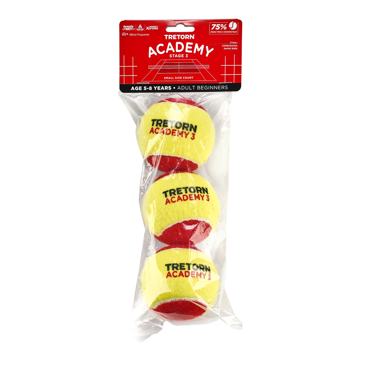Tretorn Academy Red Felt (Stage 3) 3-pack påse Tretorn Academy Red Felt (Stage 3) 3-pack påse