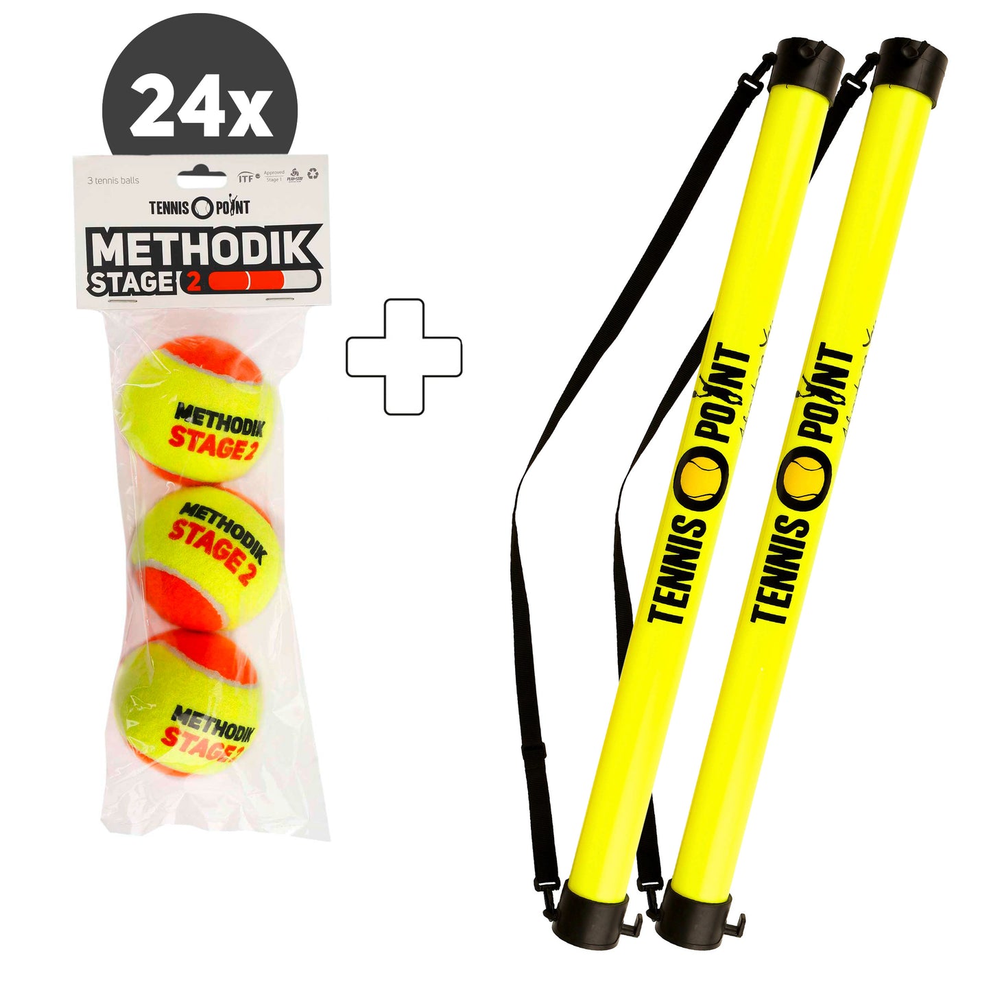 Tennis-Point 24x 3-pack påse (Stage 2) Plus bollsamlarrör Tennis-Point 24x 3-pack påse (Stage 2) Plus bollsamlarrör