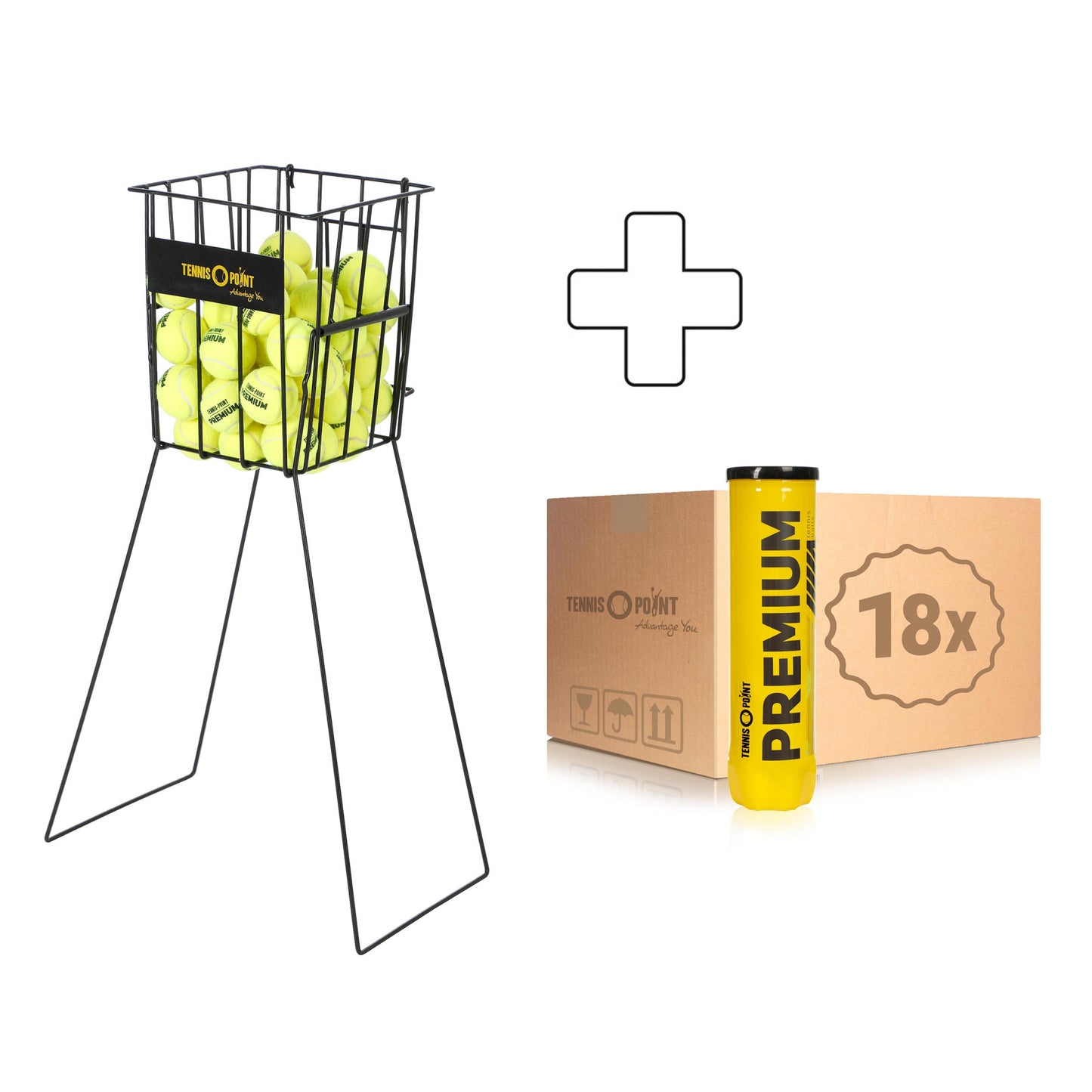 Tennis-Point 18x 4-pack rör Premium Plus bollkorg Tennis-Point 18x 4-pack rör Premium Plus bollkorg
