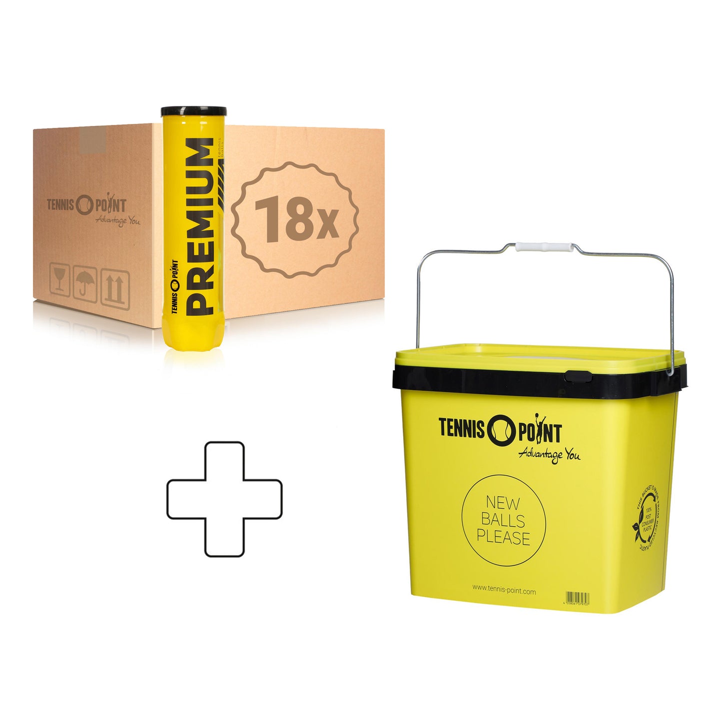 Tennis-Point 18x 4-pack rör Premium Tennisball Tennis-Point 18x 4-pack rör Premium Tennisball