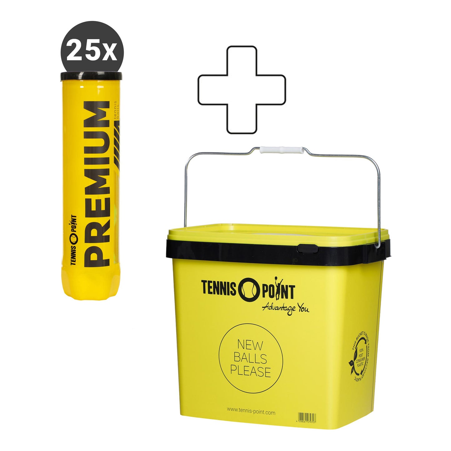 Tennis-Point 4-pack rör 25 x Premium Plus bollhink Tennis-Point 4-pack rör 25 x Premium Plus bollhink