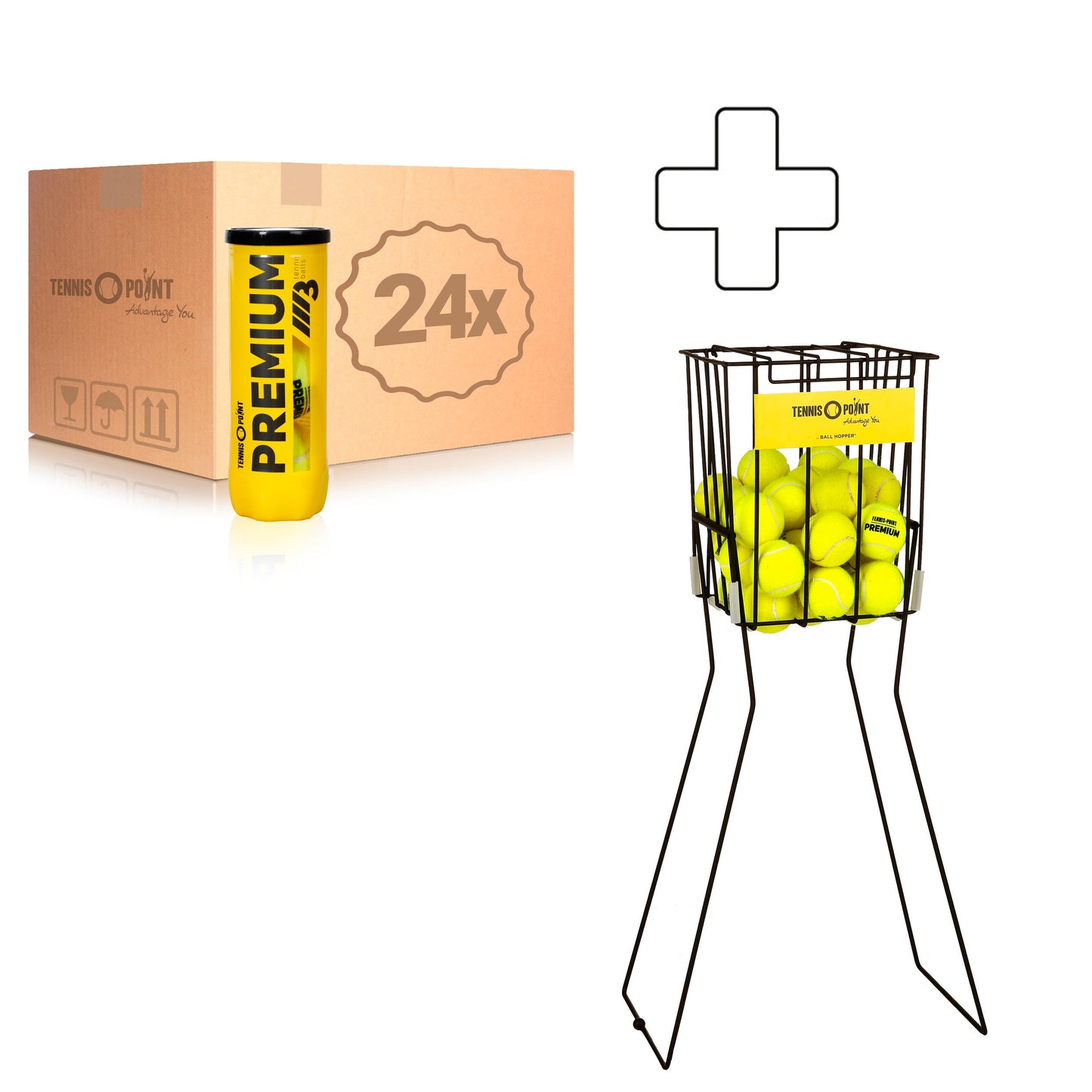 Tennis-Point 24x 3-pack rör Premium Plus bollkorg Tennis-Point 24x 3-pack rör Premium Plus bollkorg