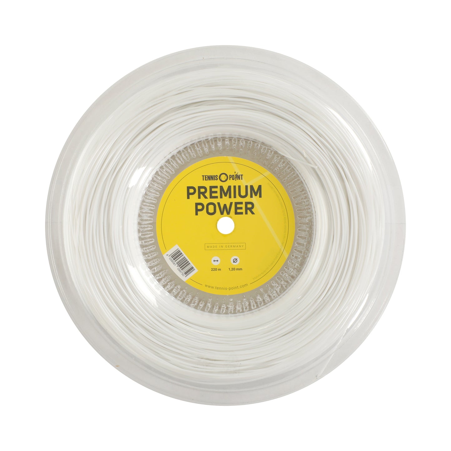 Tennis-Point Premium Power Strängrulle 220m-Vit Tennis-Point Premium Power Strängrulle 220m-Vit