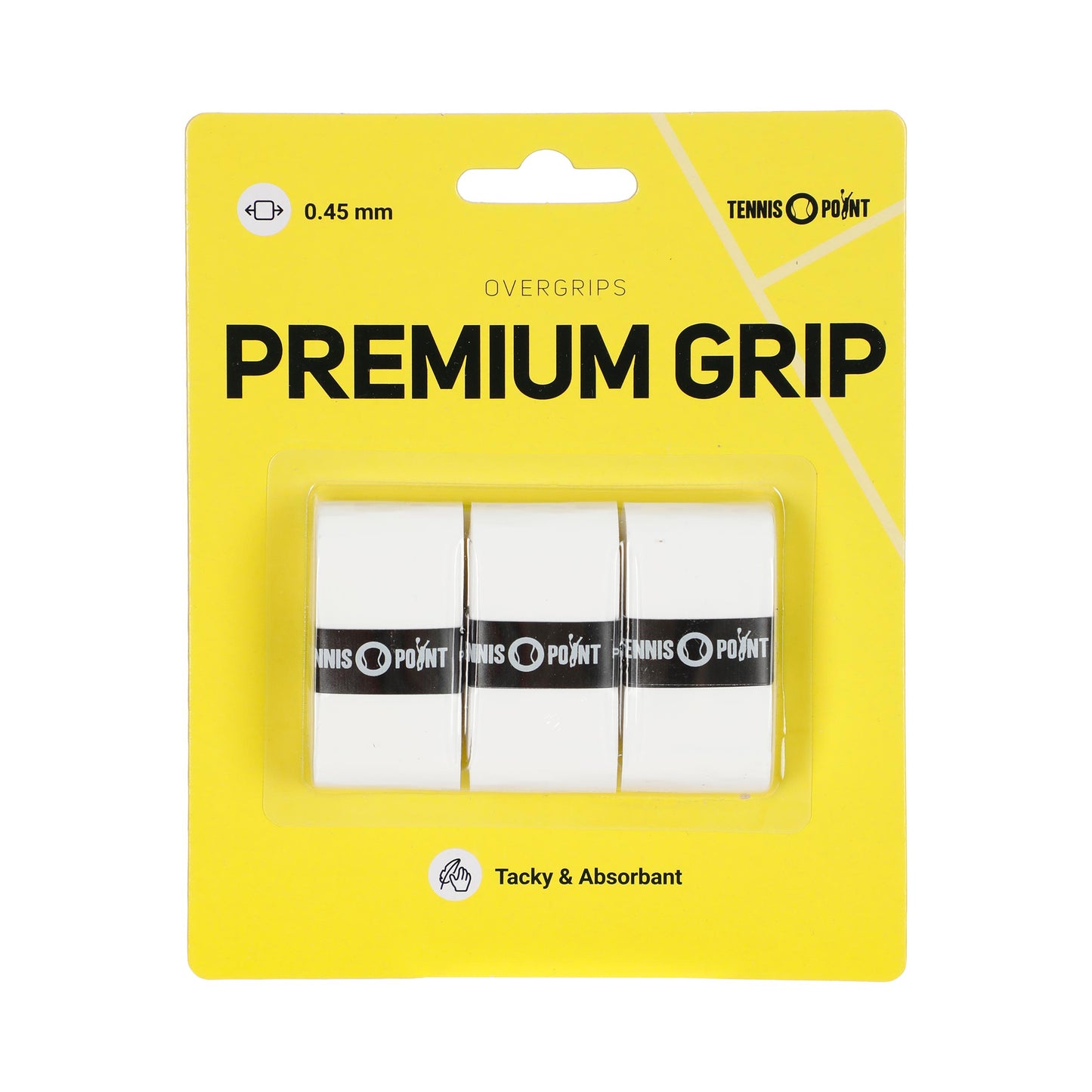 Tennis-Point Premium Grip 3-pack-Vit Tennis-Point Premium Grip 3-pack-Vit