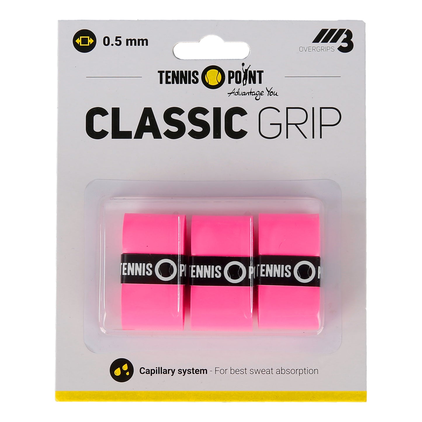 Tennis-Point Classic Grip 3-pack - pink Tennis-Point Classic Grip 3-pack - pink