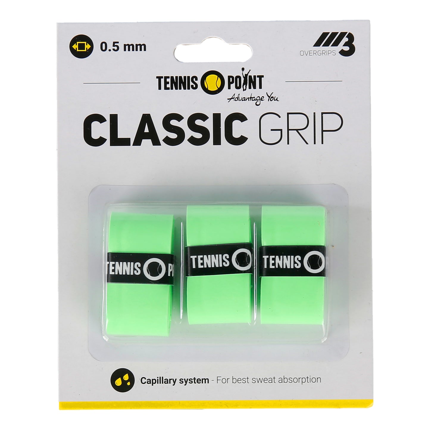 Tennis-Point Classic Grip 3-pack - grön Tennis-Point Classic Grip 3-pack - grön