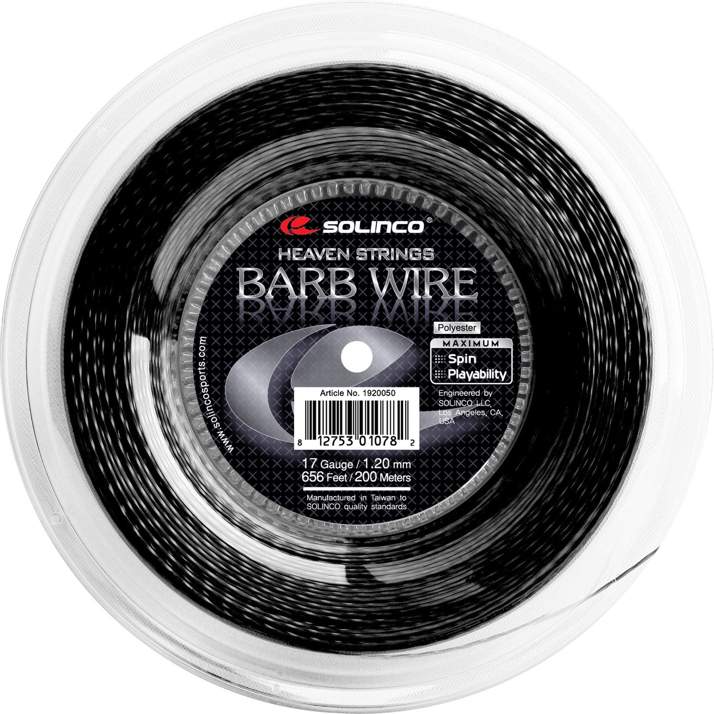 Solinco Barb Wire Strängrulle 200m-Svart Solinco Barb Wire Strängrulle 200m-Svart