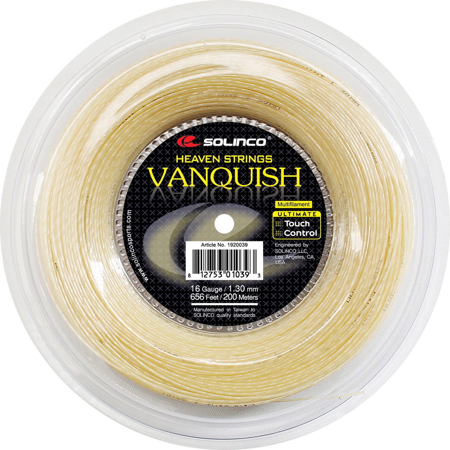 Solinco Vanquish Strängrulle 200m-Naturfärger Solinco Vanquish Strängrulle 200m-Naturfärger