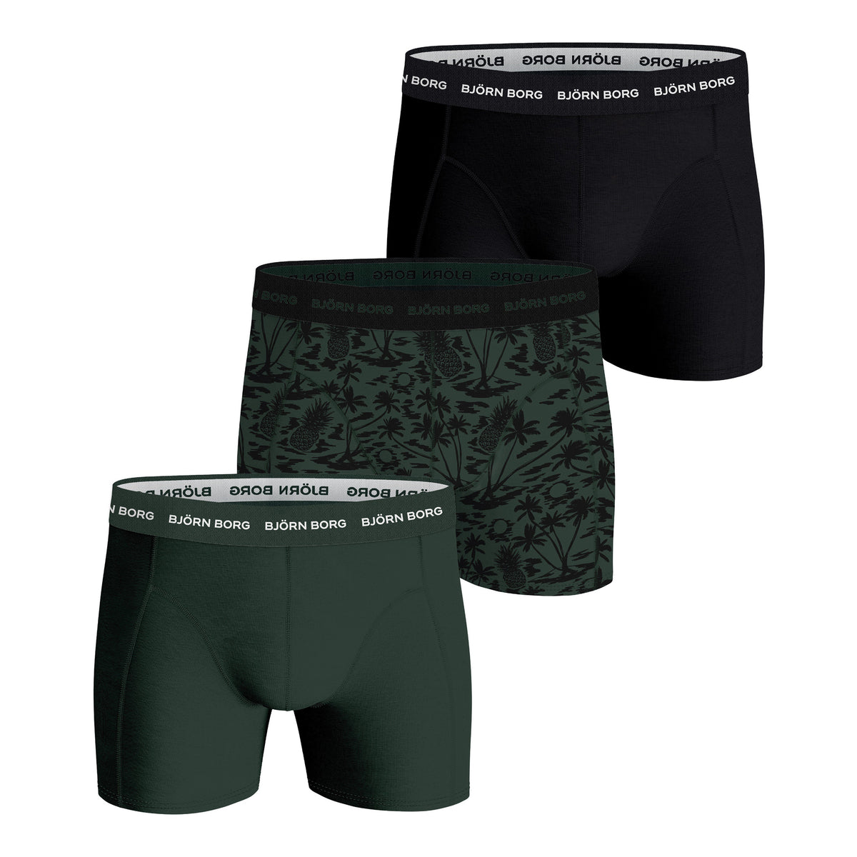 Björn Borg Cotton Stretch Trunk Boxershorts 3-pack Herrar - flerfärgad, Björn Borg Cotton Stretch Trunk Boxershorts 3-pack Herrar - flerfärgad,