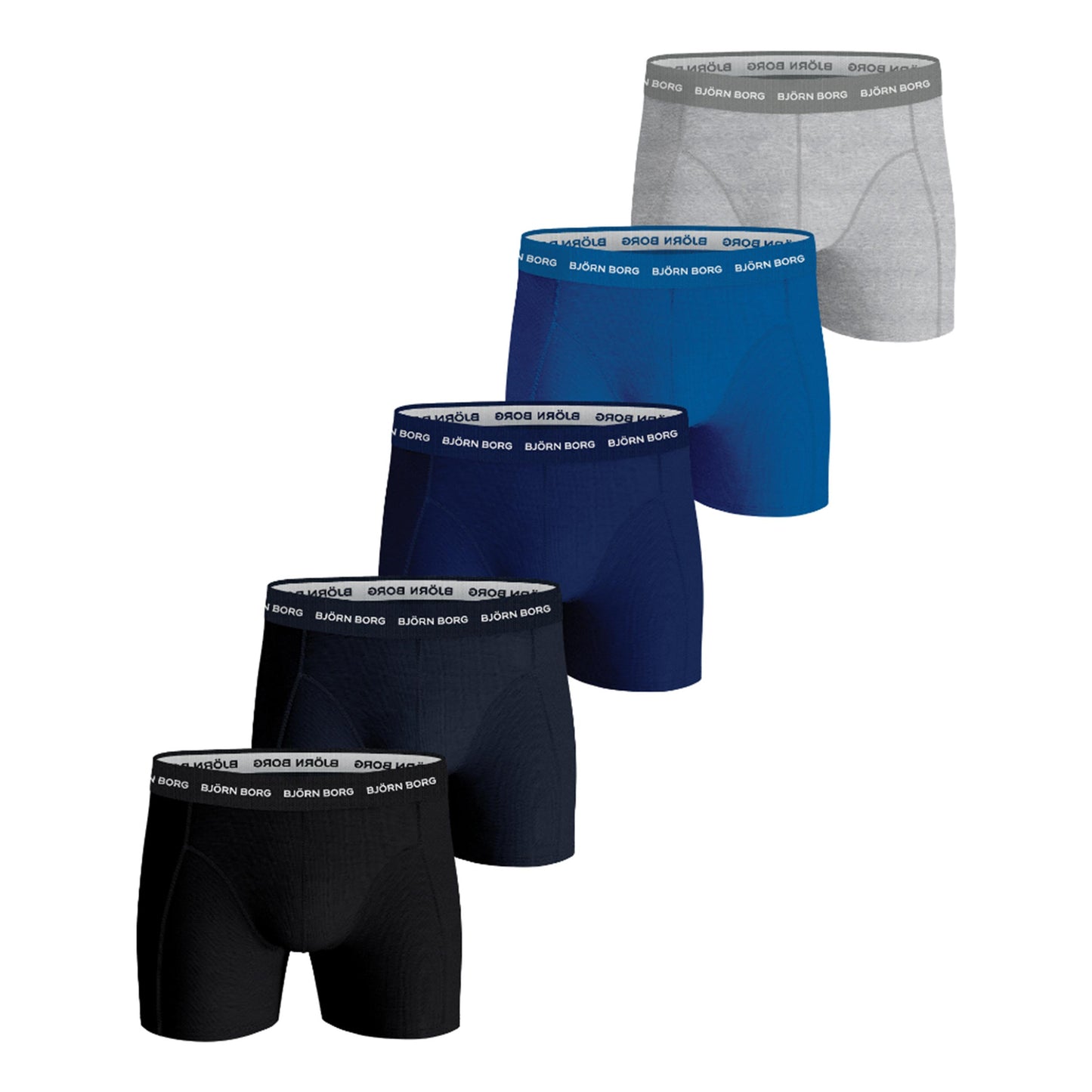 Björn Borg Cotton Stretch Boxershorts 5-pack Herrar - svart, blå Björn Borg Cotton Stretch Boxershorts 5-pack Herrar - svart, blå