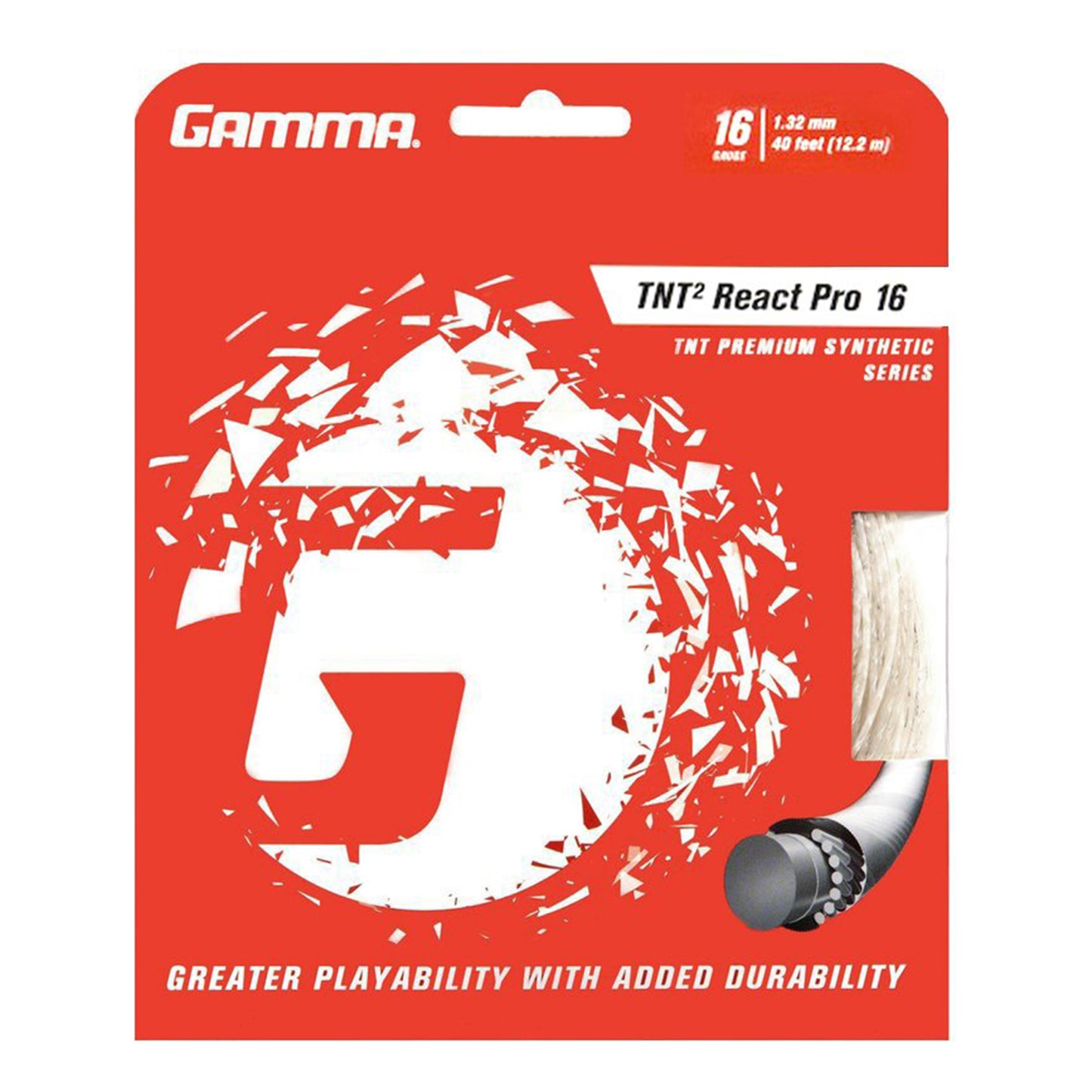 Gamma TNT² React Pro Strängset 12,2m-Vit Gamma TNT² React Pro Strängset 12,2m-Vit