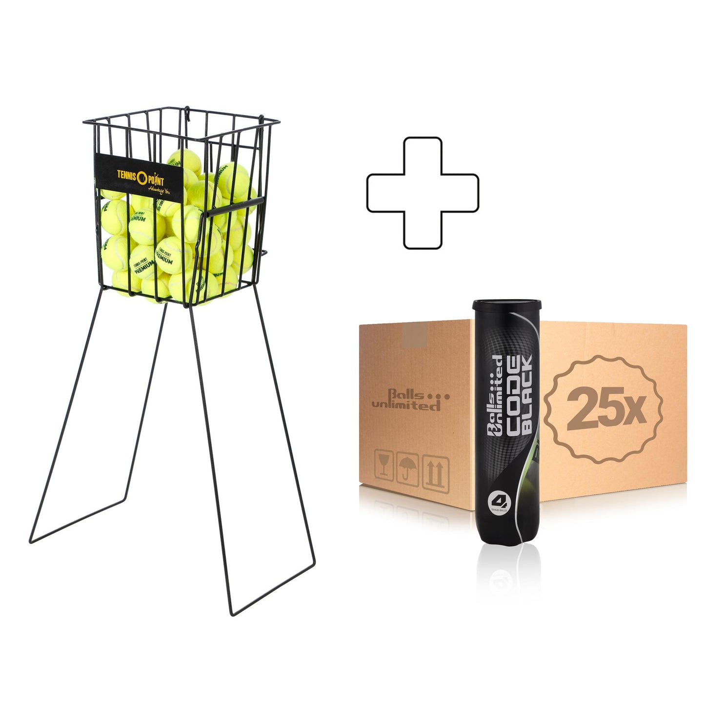 Balls Unlimited 25x4-pack rör Code Black Plus bollkorg Balls Unlimited 25x4-pack rör Code Black Plus bollkorg