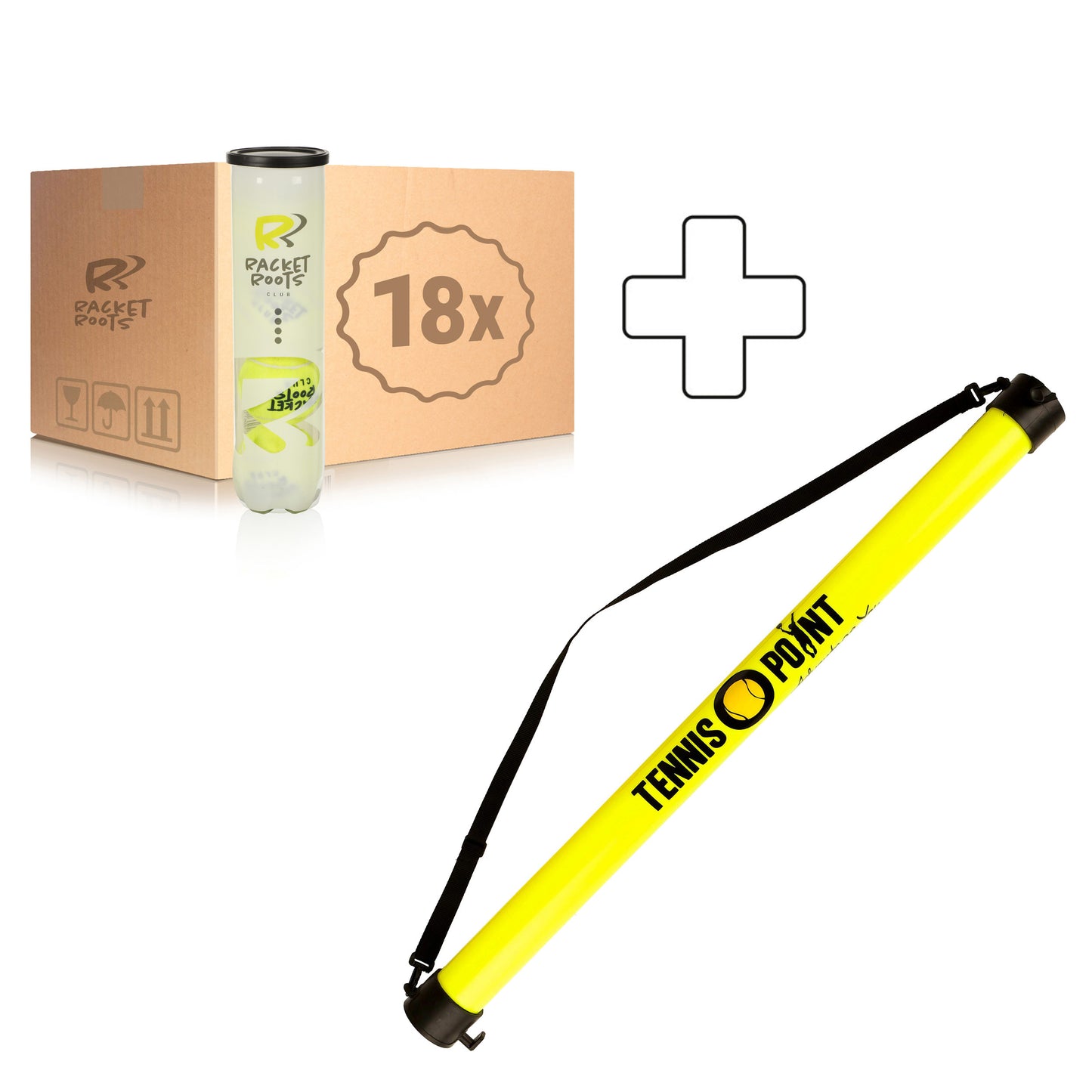 Racket Roots 18x 4-pack rör Club Tennisball Plus bollsamlarrör Racket Roots 18x 4-pack rör Club Tennisball Plus bollsamlarrör