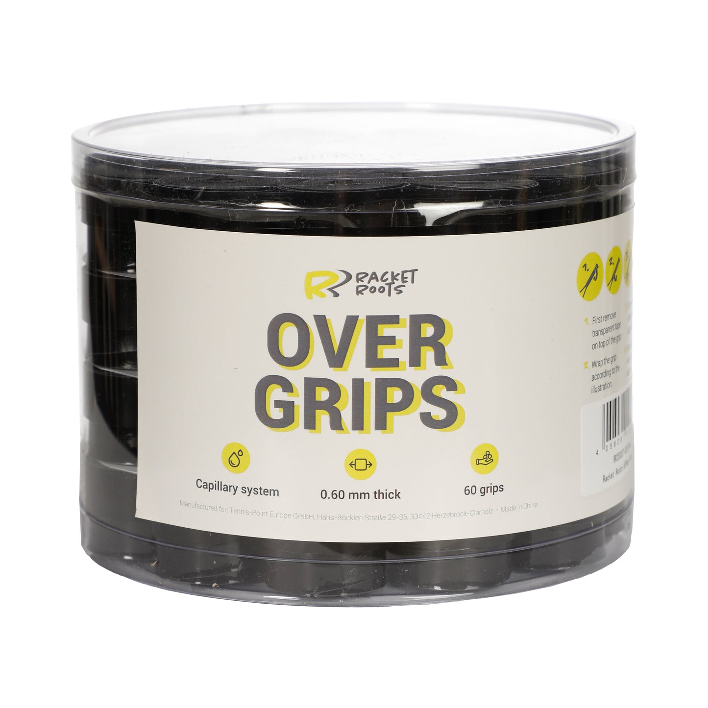 Racket Roots RR Grip 60-pack Låda-Svart Racket Roots RR Grip 60-pack Låda-Svart