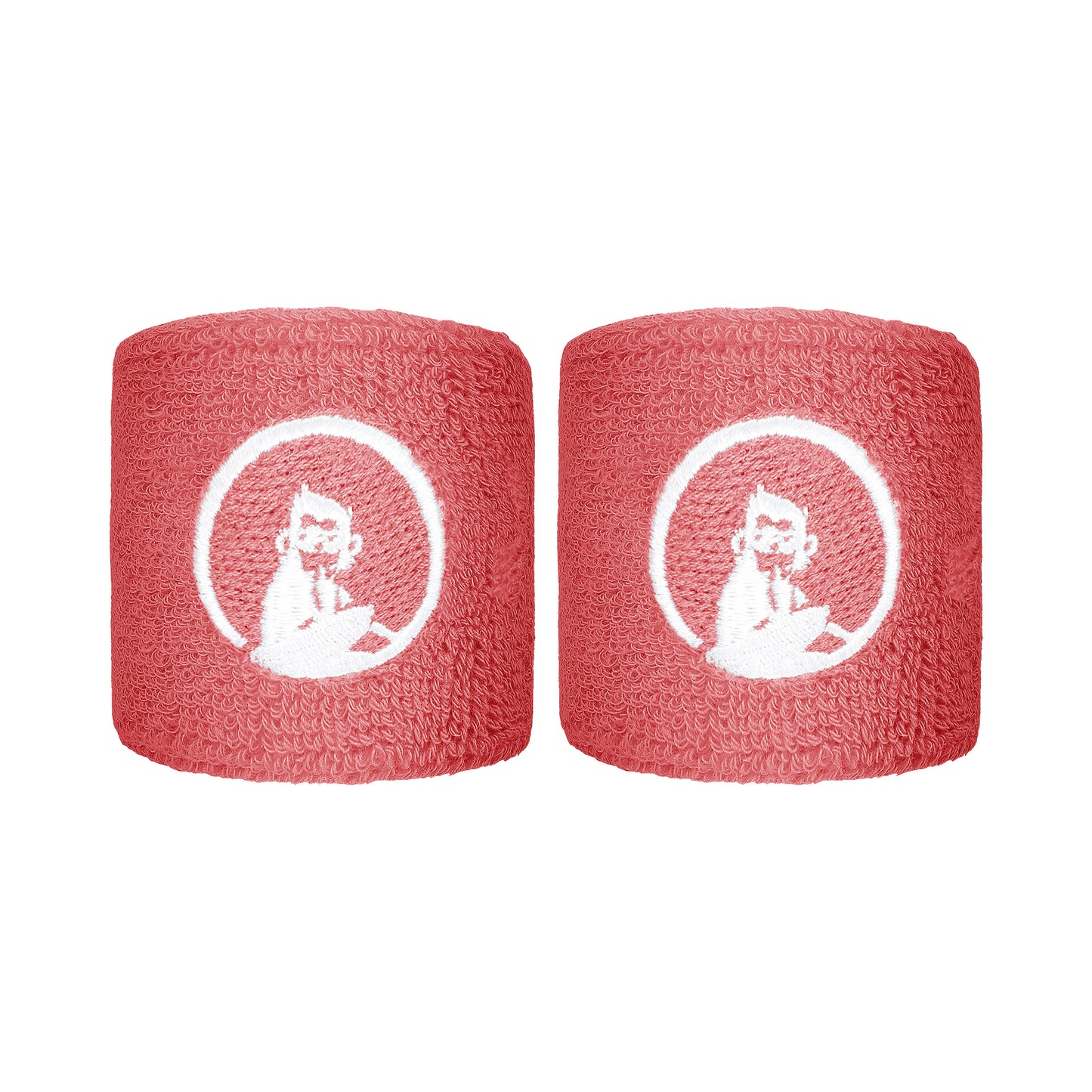 Quiet Please Svettband 2-pack kort - korall, vit Quiet Please Svettband 2-pack kort - korall, vit